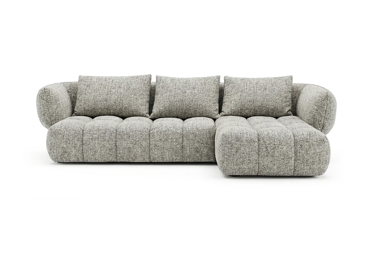 Lounge Ecksofa SAVIO - Puente 06 Hellgrau rechts - 250x168 cm - Design Sofa HR