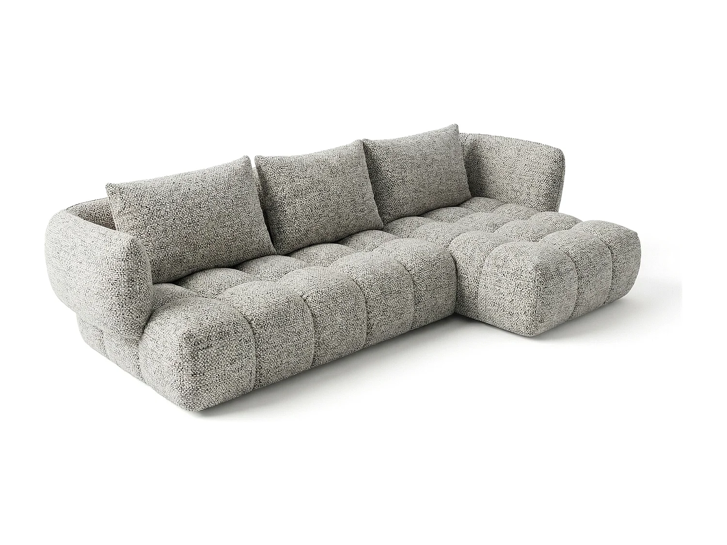 Lounge Ecksofa SAVIO - Puente 06 Hellgrau rechts - 250x168 cm - Design Sofa HR