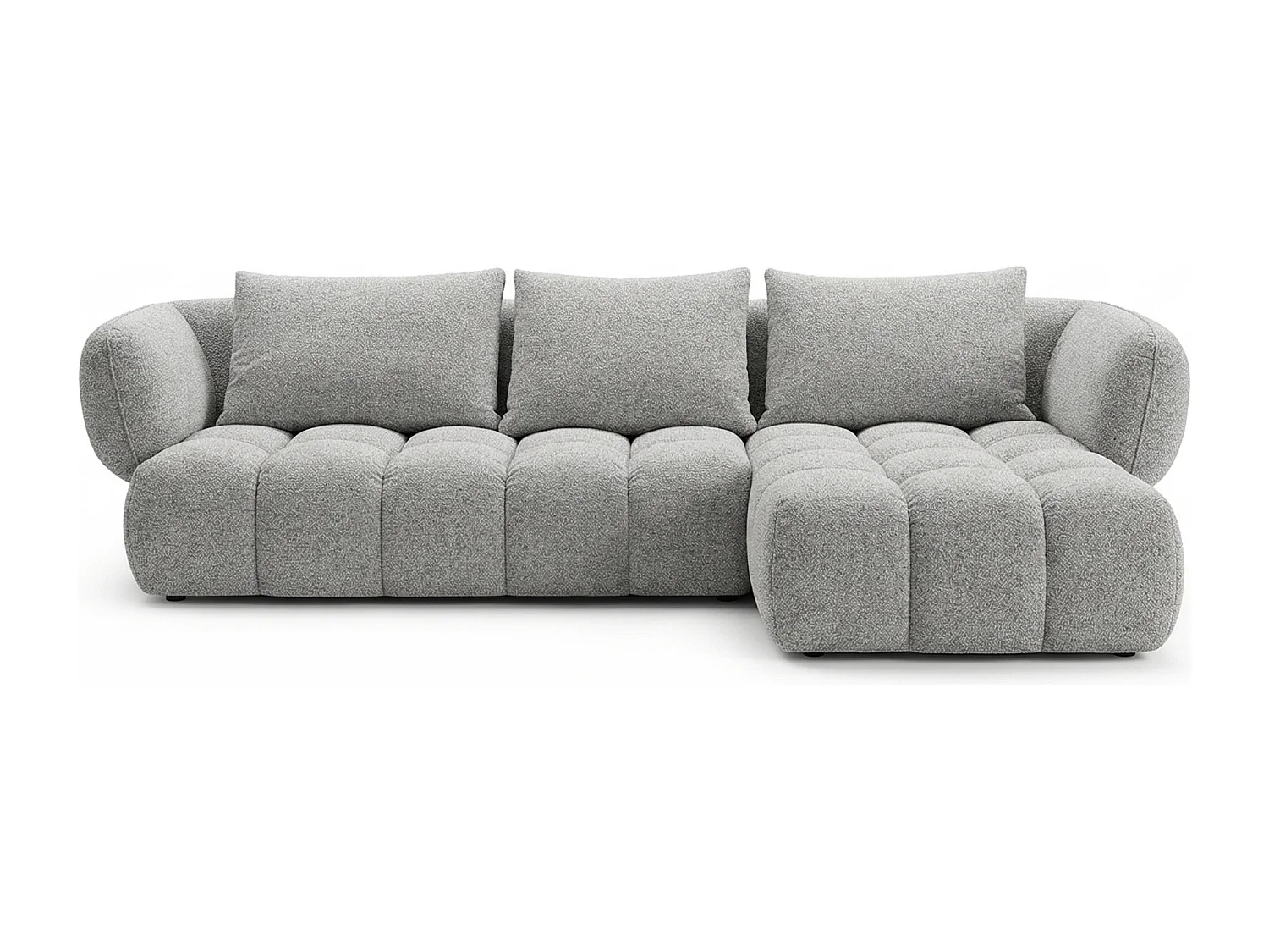 Lounge Ecksofa SAVIO - Puente 06 Hellgrau rechts - 250x168 cm - Design Sofa HR