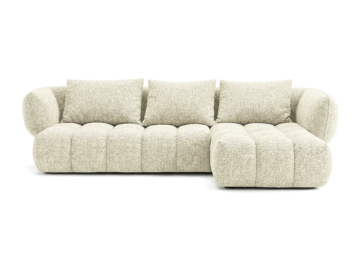 Lounge Ecksofa SAVIO - Puente 03 Cremeweiß rechts - 250x168 cm - Design Sofa HR