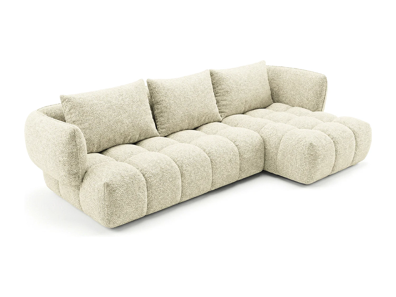 Lounge Ecksofa SAVIO - Puente 03 Cremeweiß rechts - 250x168 cm - Design Sofa HR