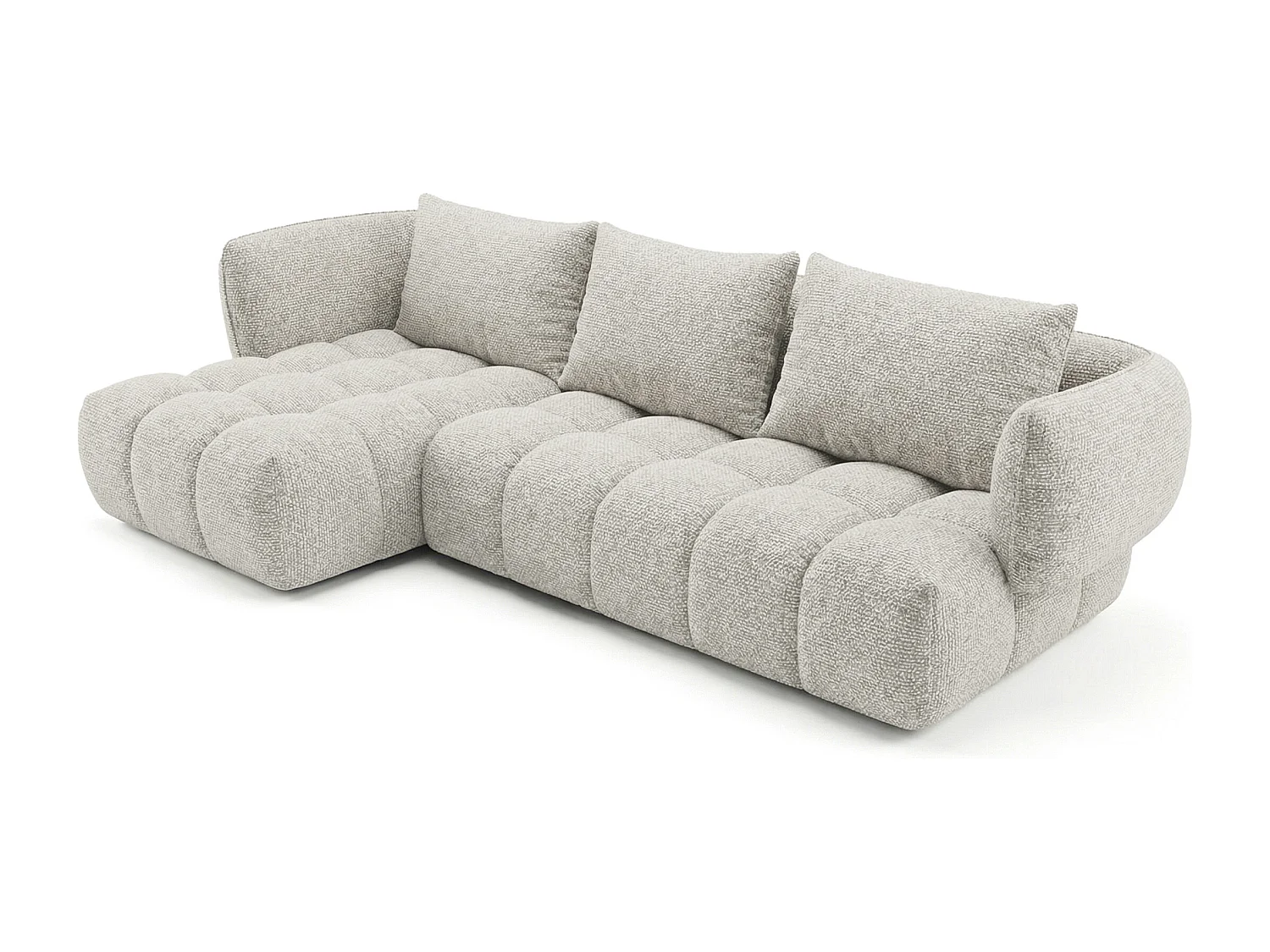 Lounge Ecksofa SAVIO - Puente 09 Beigegrau links - 250x168 cm - Design Sofa HR