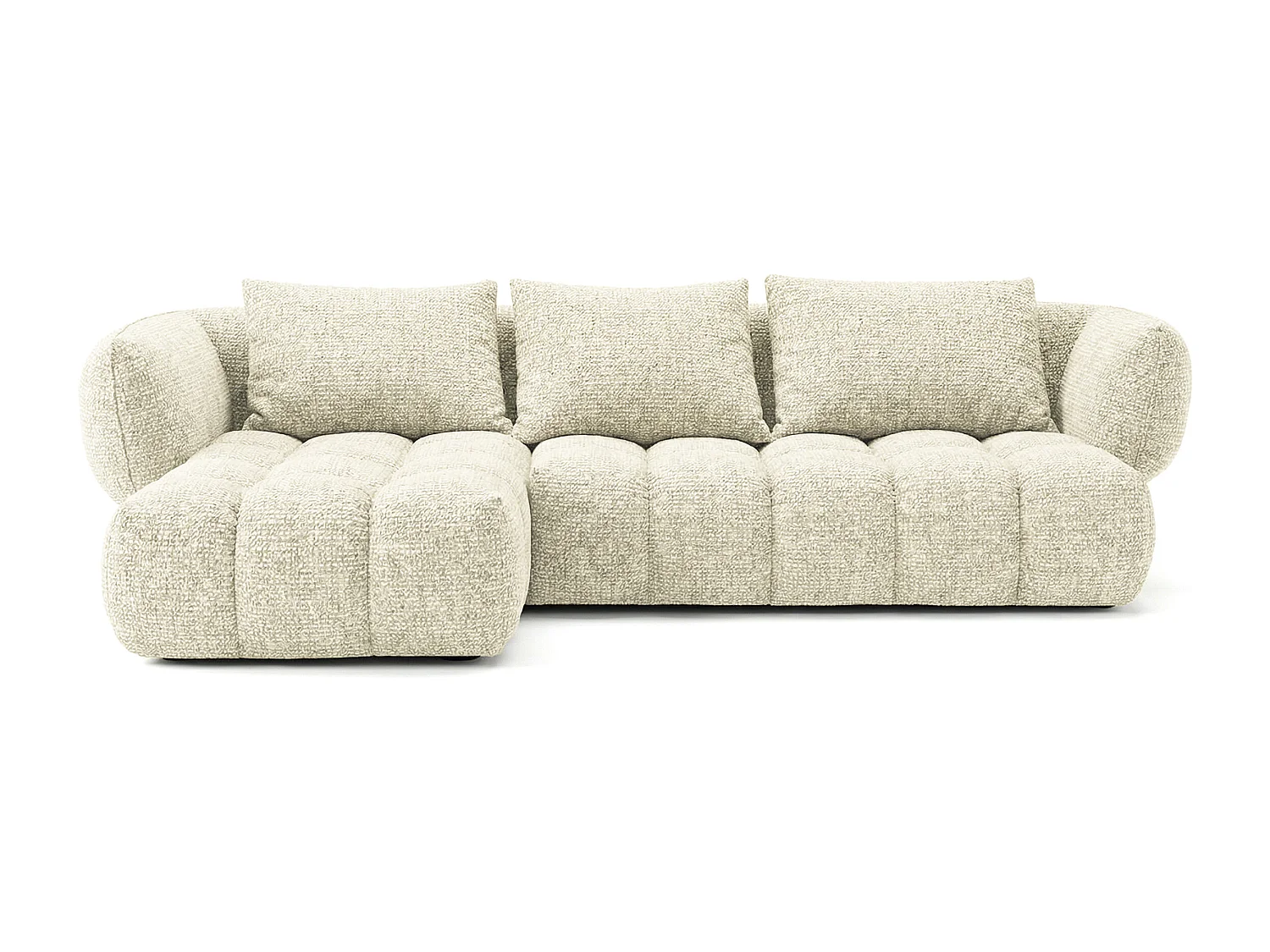 Lounge Ecksofa SAVIO - Puente 03 Cremeweiß links - 250x168 cm - Design Sofa HR
