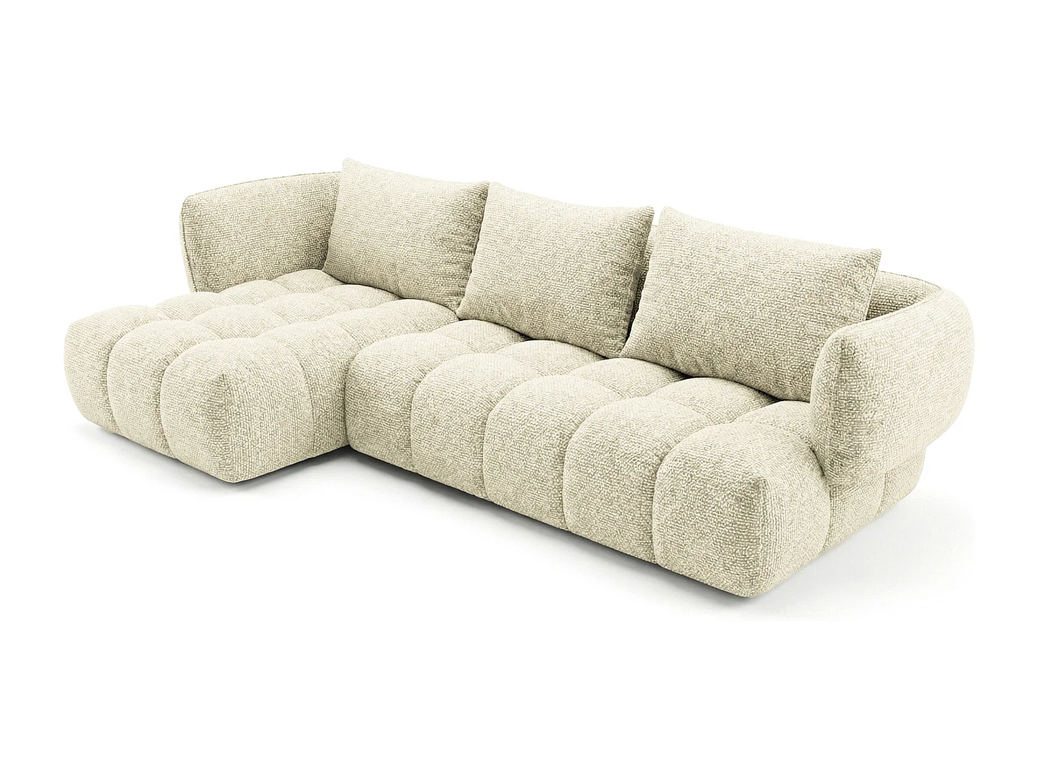 Lounge Ecksofa SAVIO - Puente 03 Cremeweiß links - 250x168 cm - Design Sofa HR