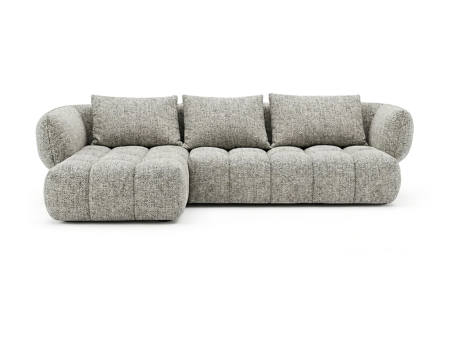 Lounge Ecksofa SAVIO - Puente 06 Hellgrau links - 250x168 cm - Design Sofa HR