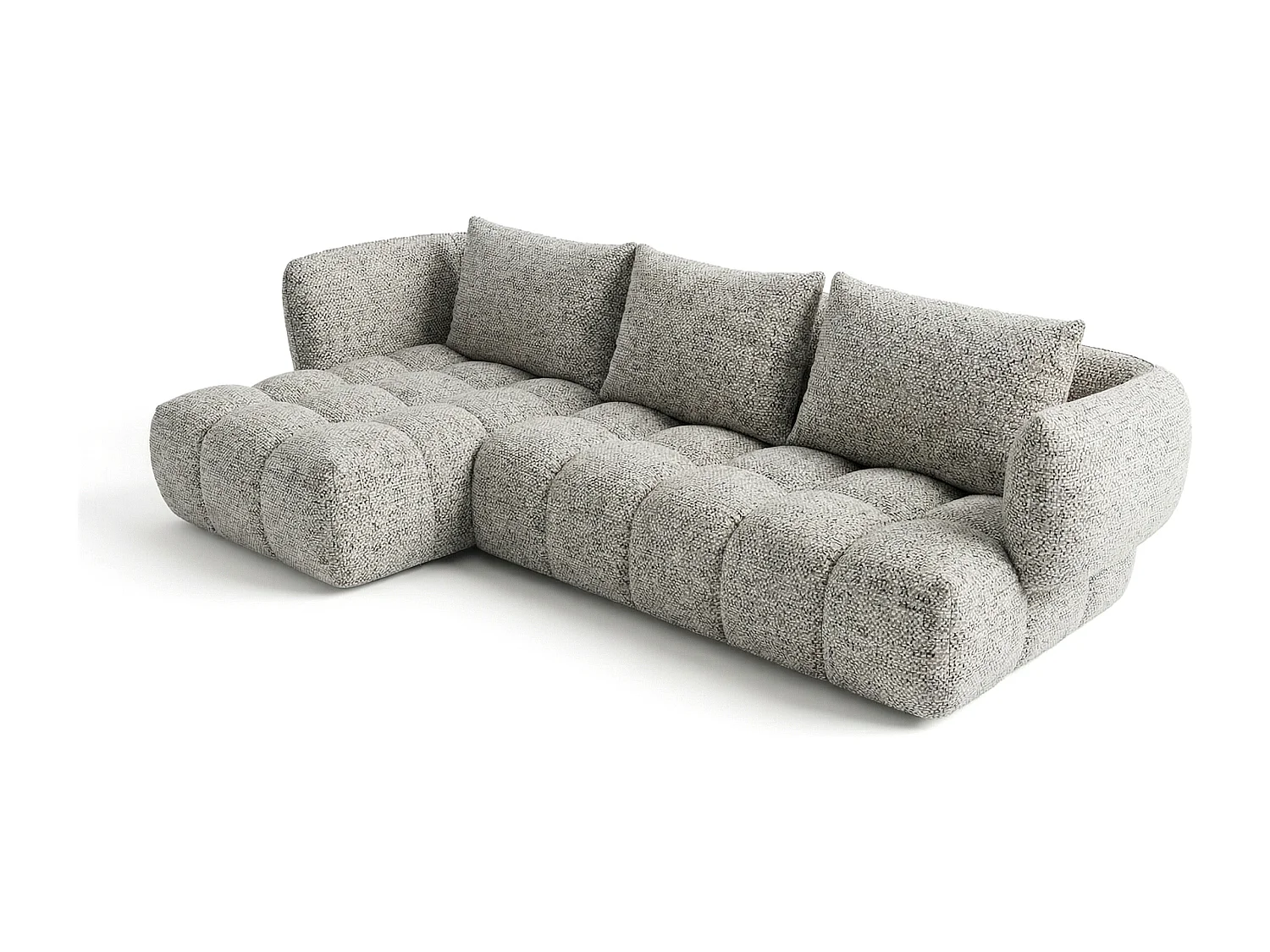 Lounge Ecksofa SAVIO - Puente 06 Hellgrau links - 250x168 cm - Design Sofa HR