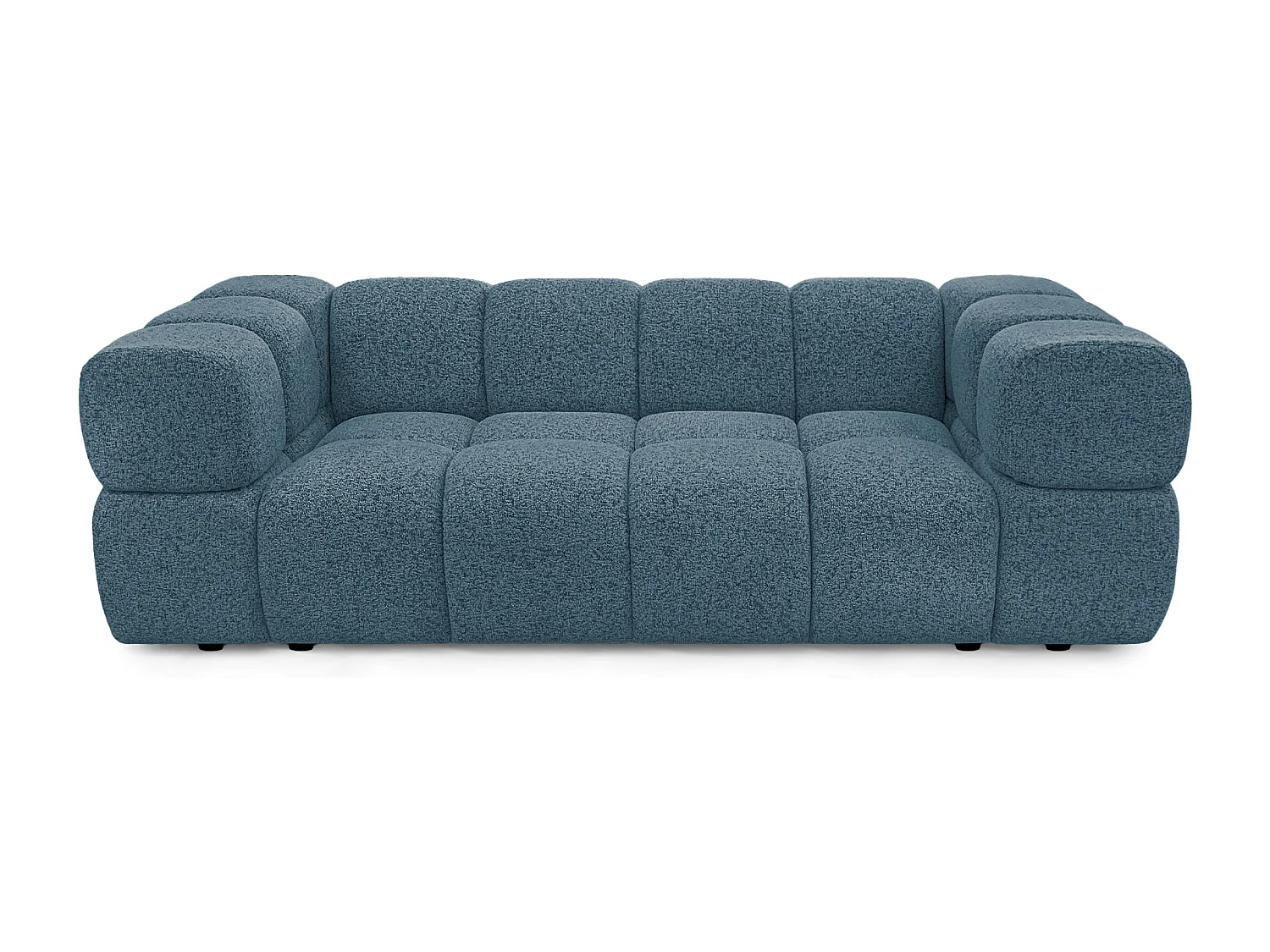 Design 3-Sitzer Sofa ALVERO 240 cm – Puente Petrolblau 39 – Strukturstoff Premium – HR-Schaum