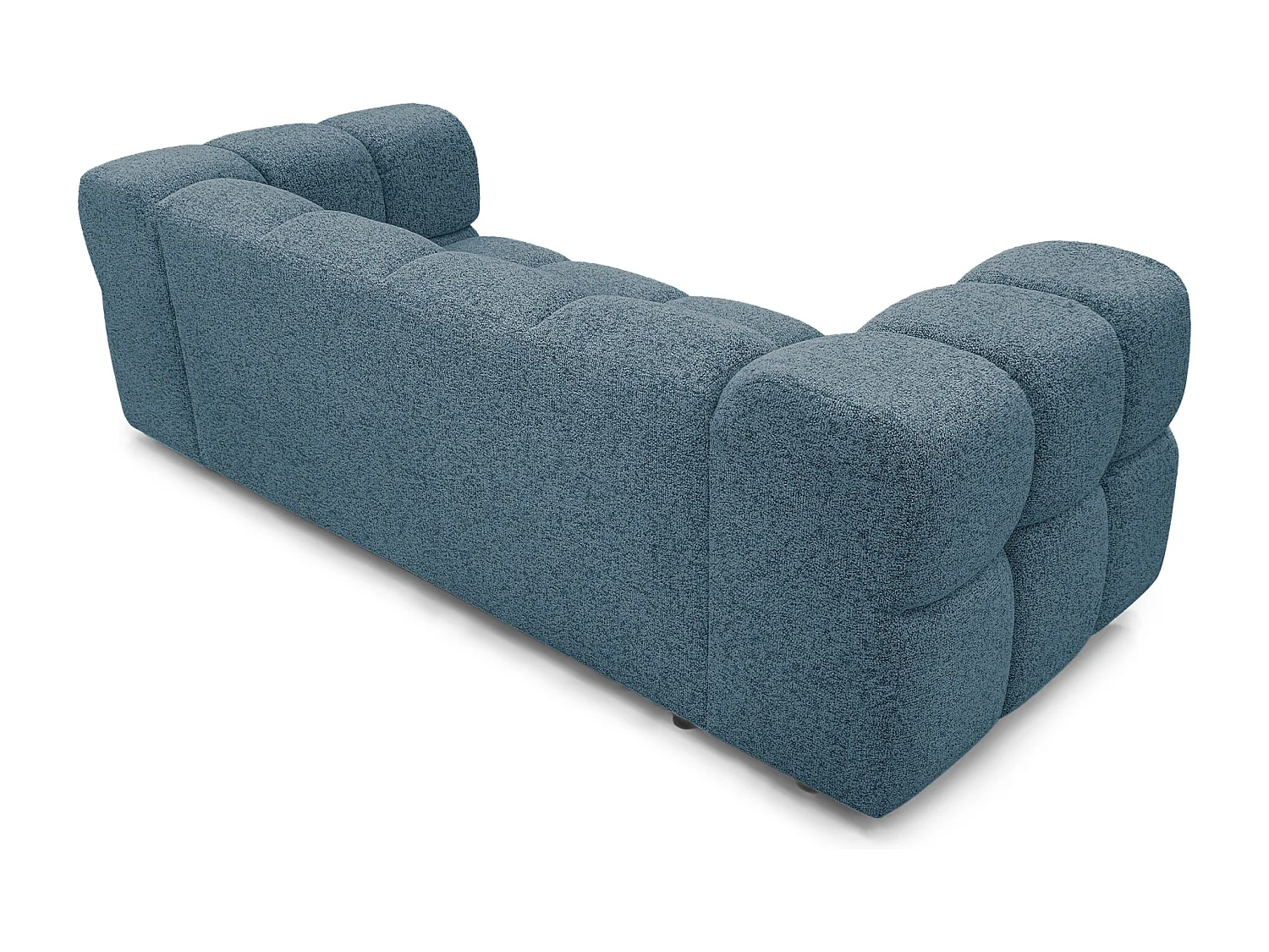 Design 3-Sitzer Sofa ALVERO 240 cm – Puente Petrolblau 39 – Strukturstoff Premium – HR-Schaum