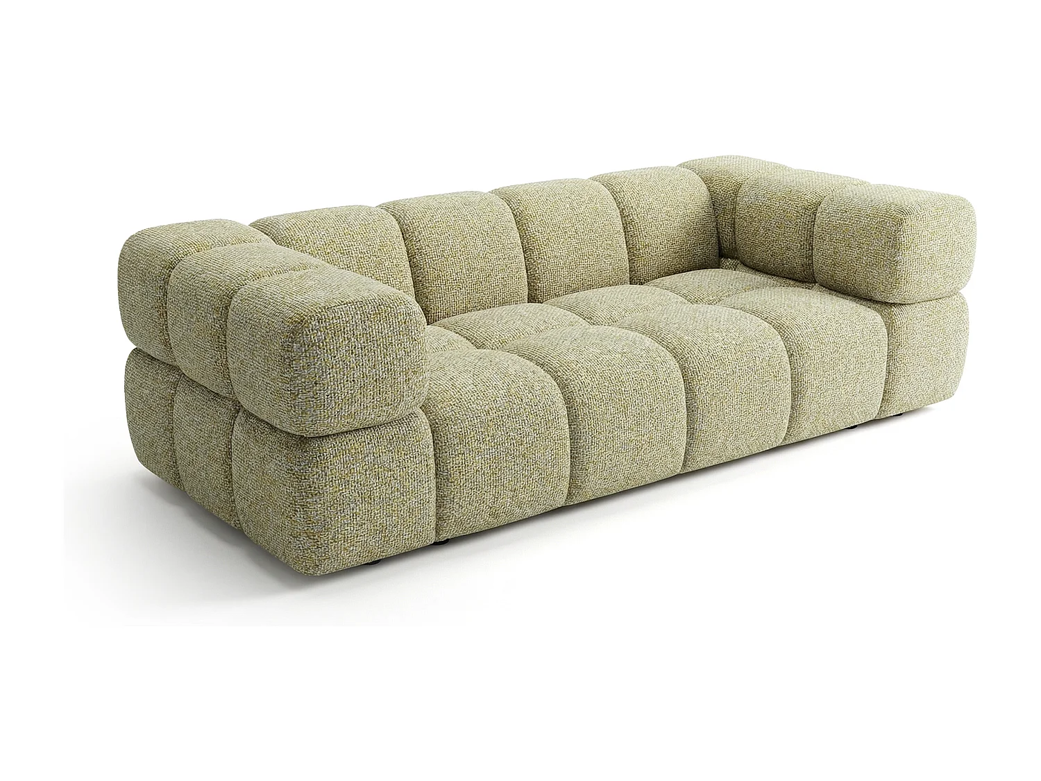 Design 3-Sitzer Sofa ALVERO 240 cm – Puente Senfgelb 41– Strukturstoff Premium – HR-Schaum