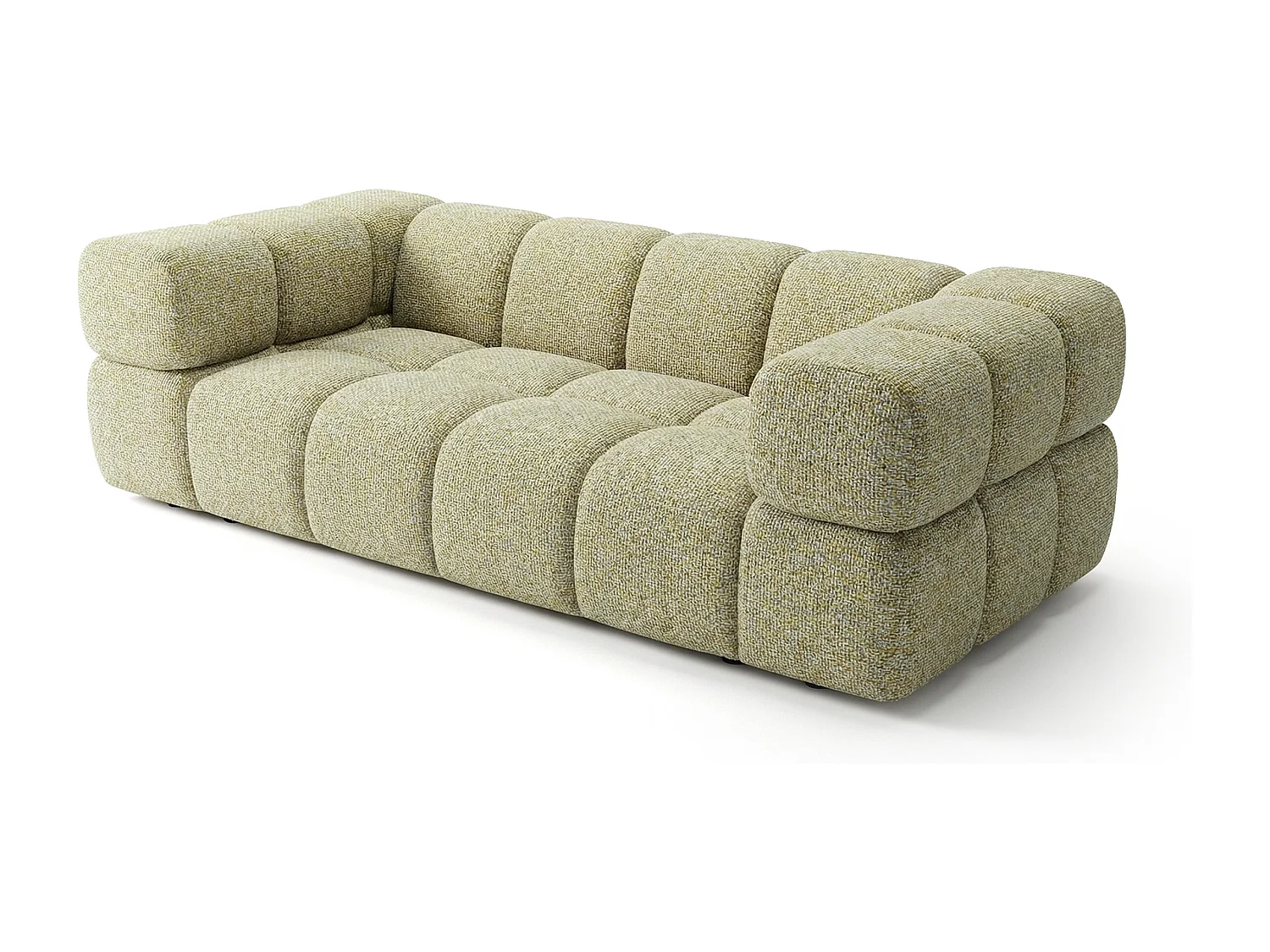 Design 3-Sitzer Sofa ALVERO 240 cm – Puente Senfgelb 41– Strukturstoff Premium – HR-Schaum