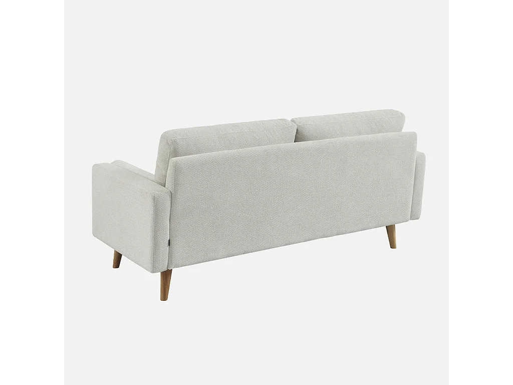 Canapé tissu chenille capitonné 3 places blanc - Ivar