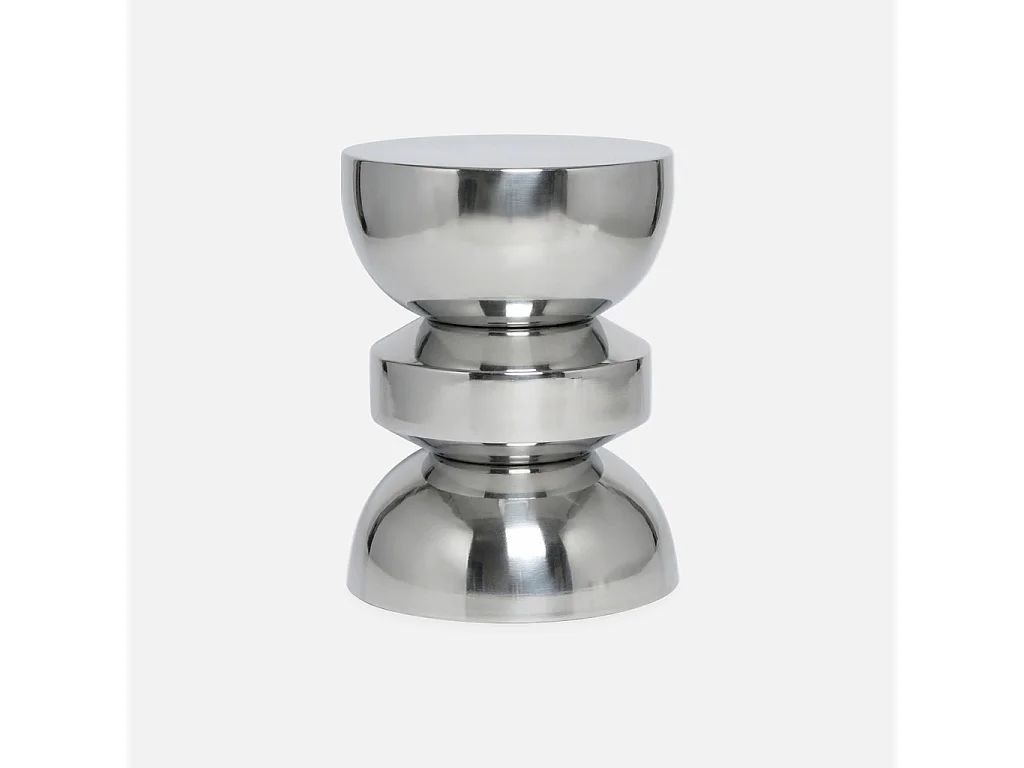 Table d'appoint. bout de canapé. table de chevet acier inoxydable chromé - Assa. Ø32 x 43.5cm
