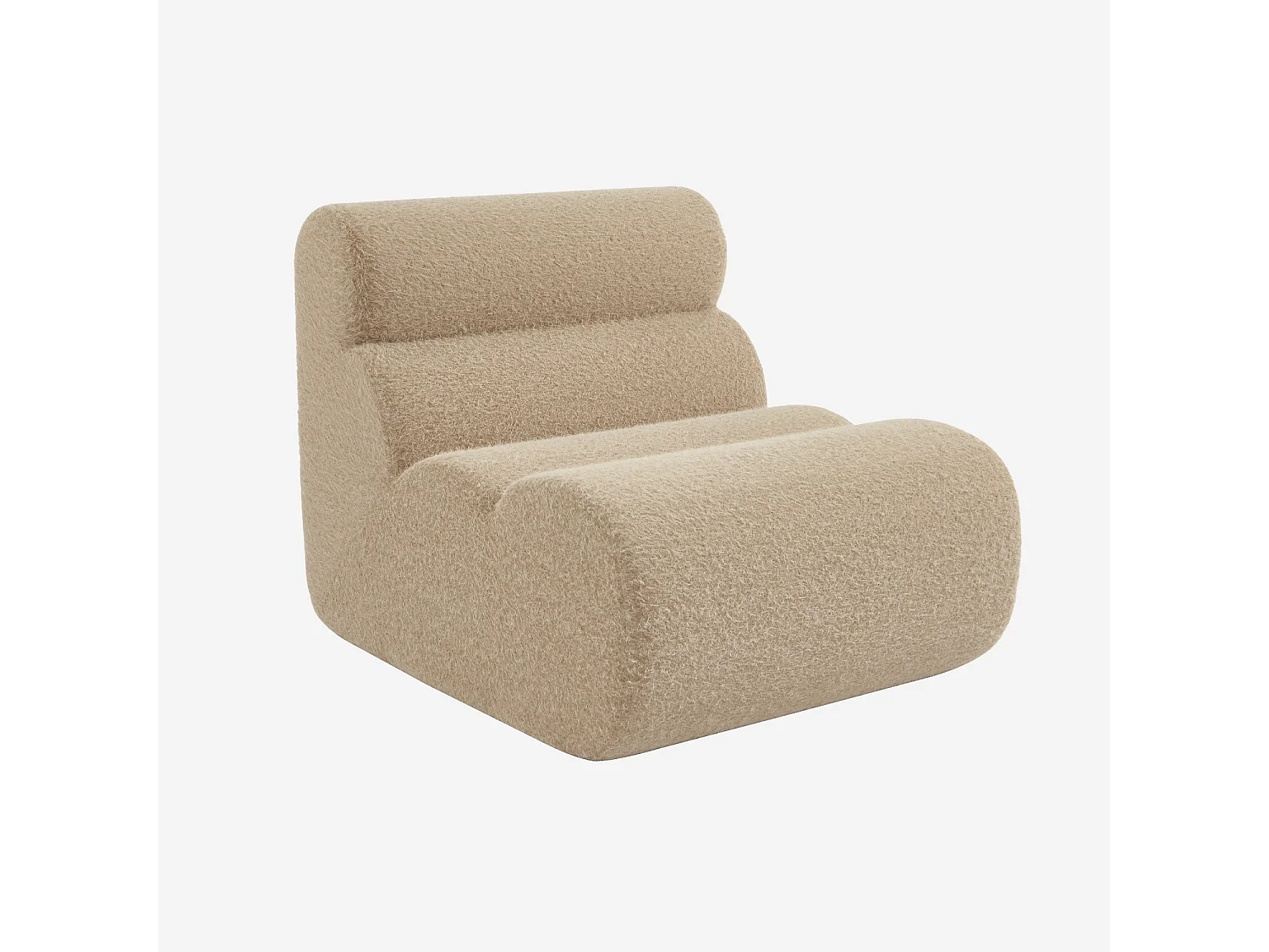 Módulo para sofá modular con tela efecto alpaca beige