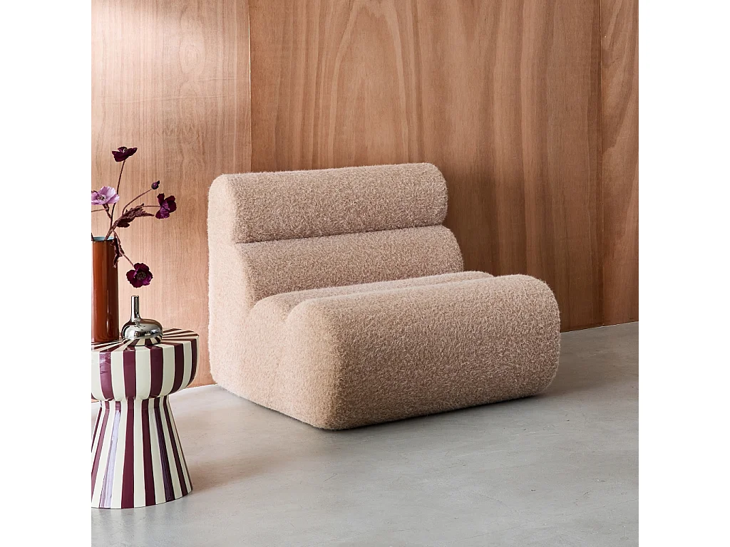 Módulo para sofá modular con tela efecto alpaca beige