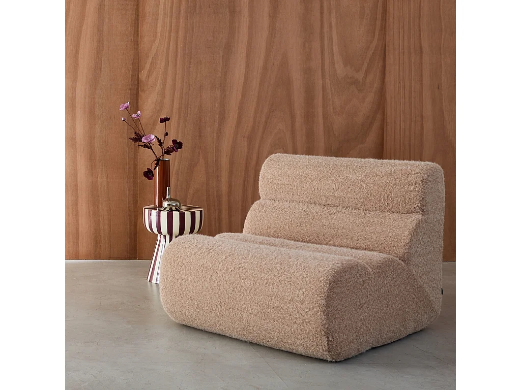 Módulo para sofá modular con tela efecto alpaca beige