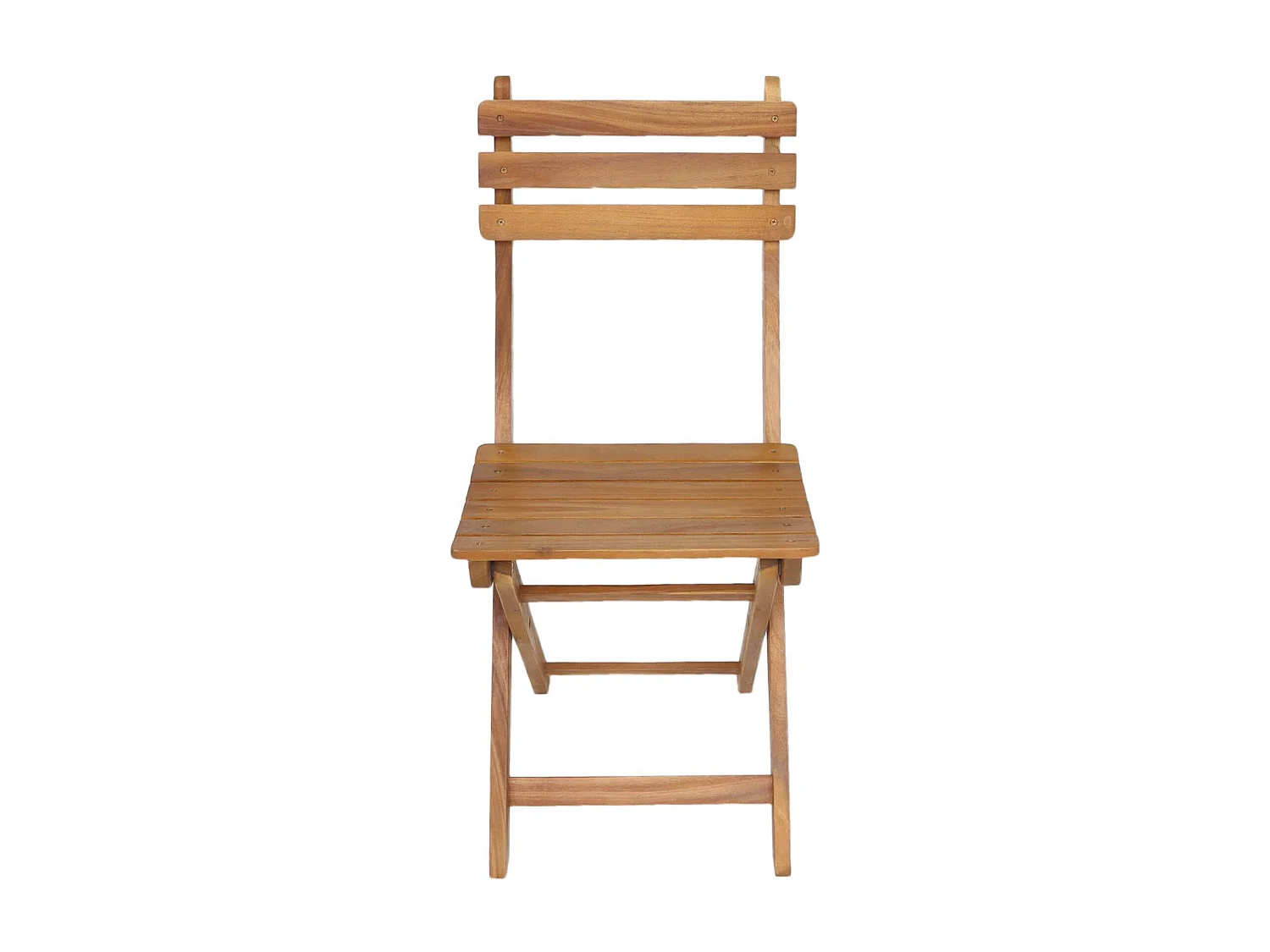 Set 2 sedie da giardino pieghevole in acacia, marrone naturale