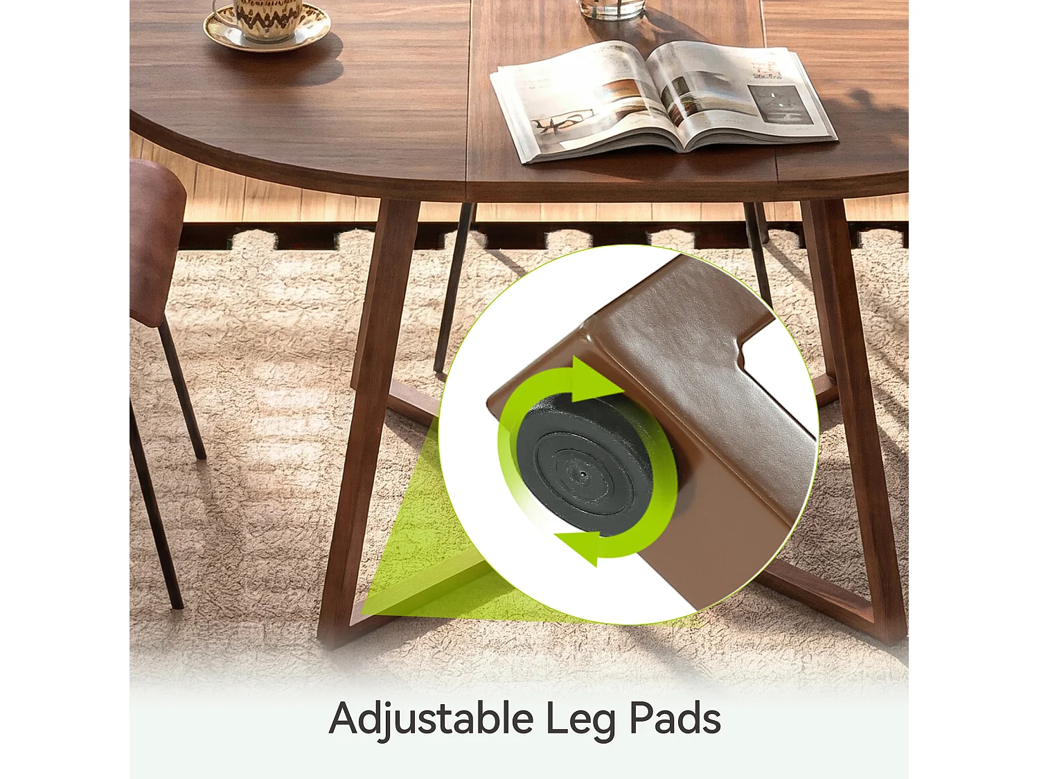 Mesa de Jantar Oval, Mesa de Jantar Moderna para 4-6 Pessoas em Espaço Pequeno (apenas a mesa)