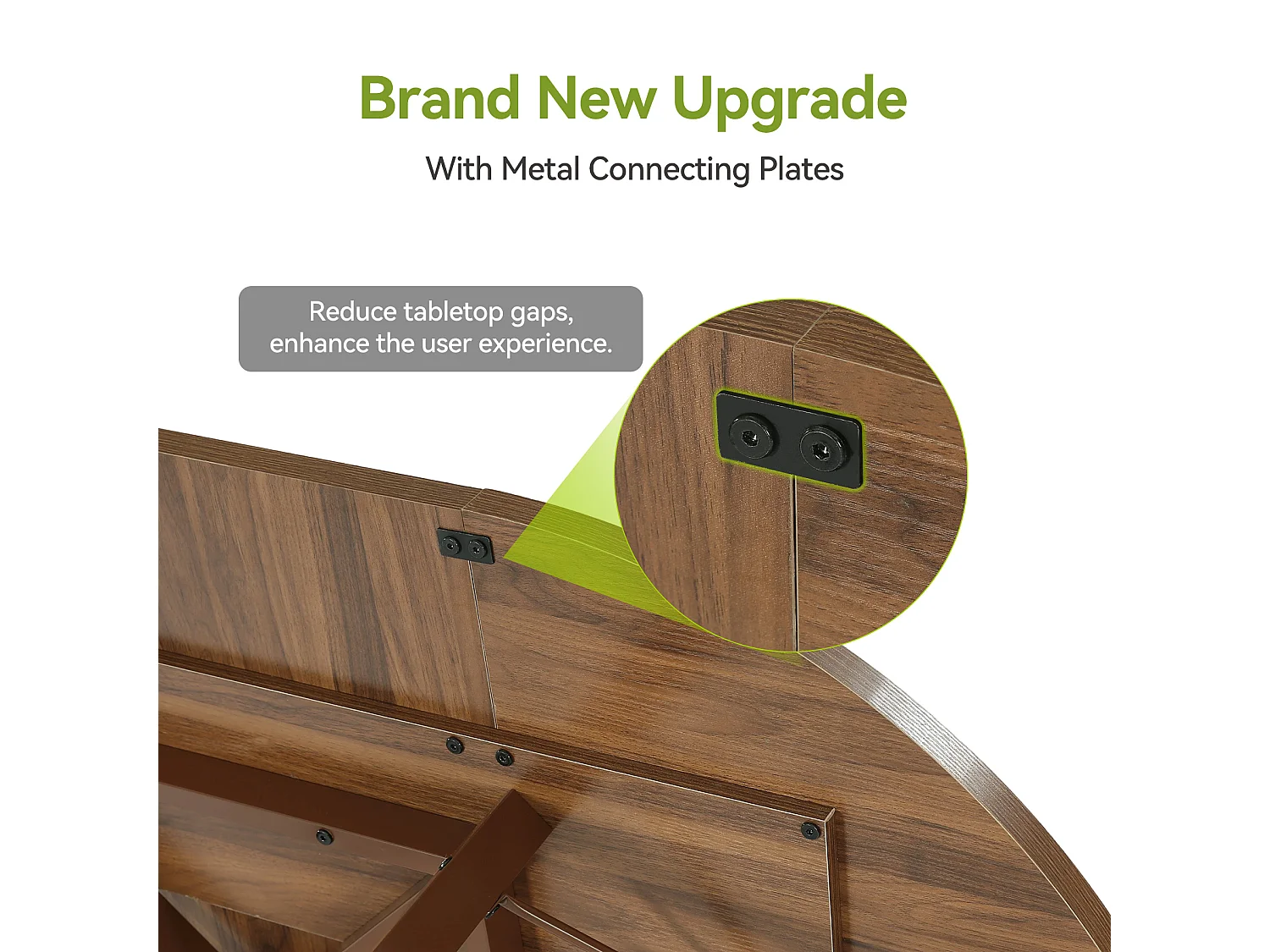 Mesa de Jantar Oval, Mesa de Jantar Moderna para 4-6 Pessoas em Espaço Pequeno (apenas a mesa)