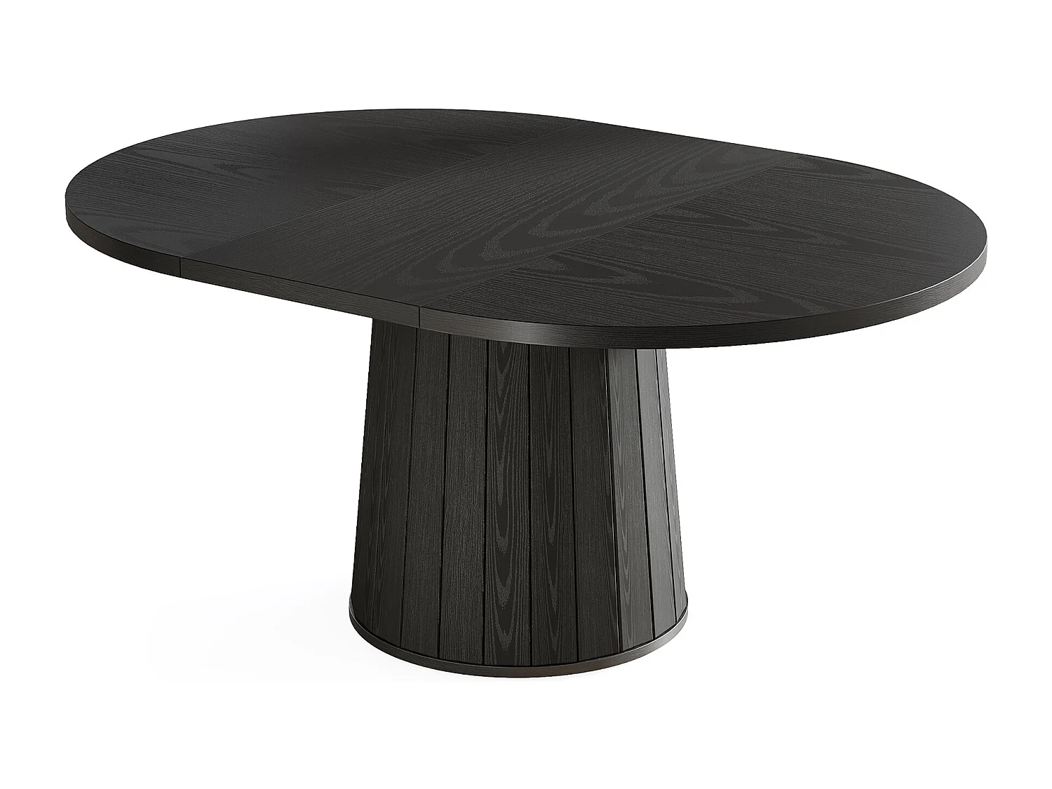 Mesa de jantar para 4-6 pessoas, 140cm, mesas de cozinha oval modernas de fazenda, preto