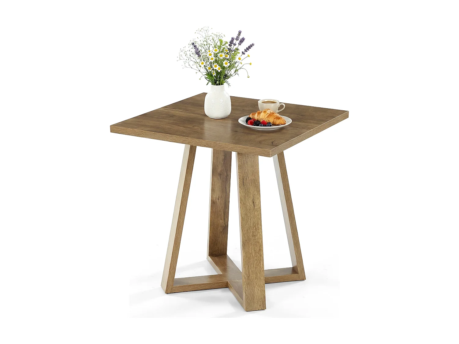 Table de salle à manger carrée pour 2 à 4 personnes, table de cuisine de style campagnard de 80 cm