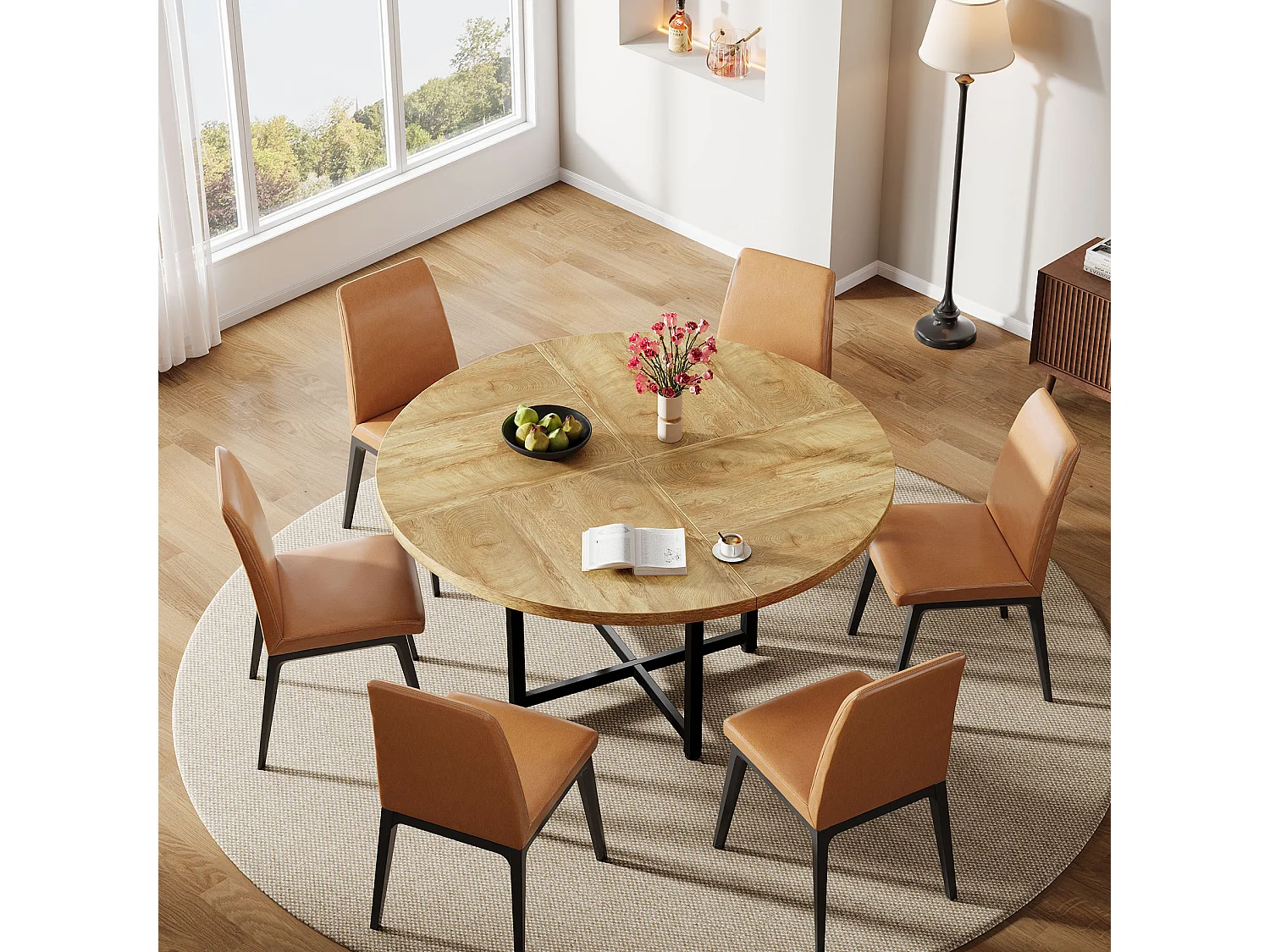 Ronde eettafel van 120 cm - Landelijke keukentafel (alleen tafel)