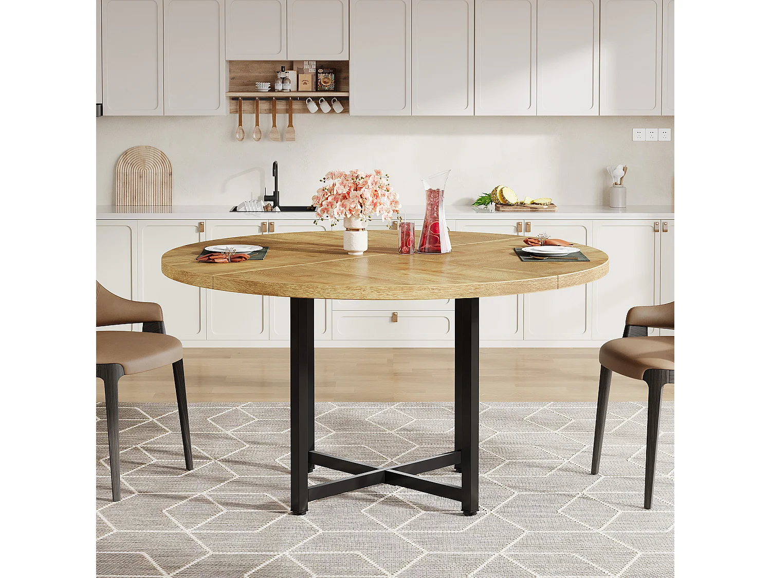 Ronde eettafel van 120 cm - Landelijke keukentafel (alleen tafel)