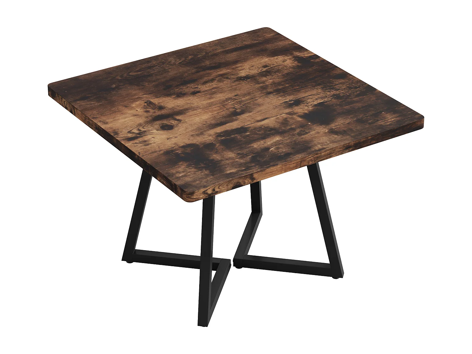 Table de salle à manger pour 4 personnes, style industriel, structure métallique robuste, 80 x 80 x 75 cm