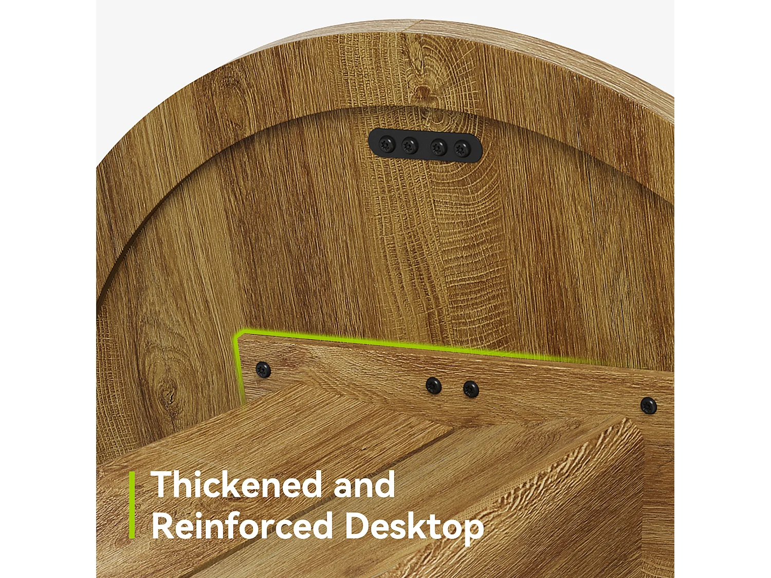 Table de salle à manger ronde pour 4 personnes, table de cuisine de style campagnard de 80 cm avec pied central robuste