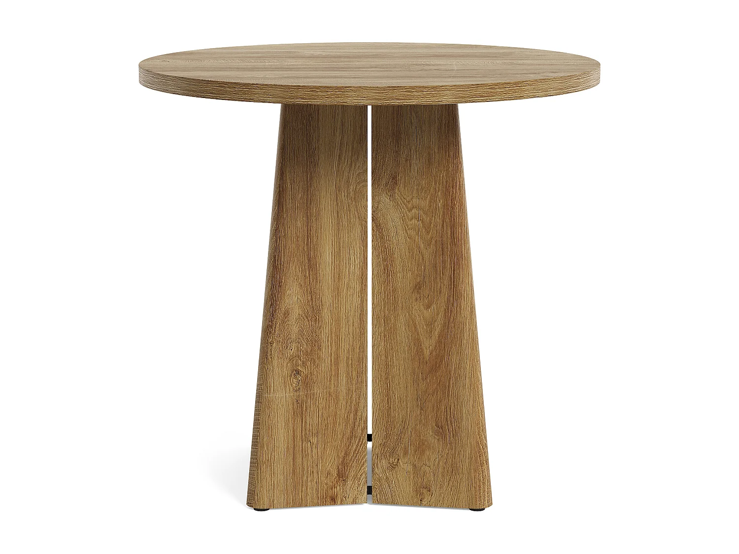 Table de salle à manger ronde pour 4 personnes, table de cuisine de style campagnard de 80 cm avec pied central robuste