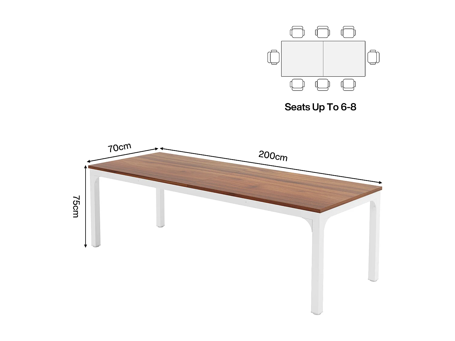 Scrivania per ufficio domestico a 2 posti, scrivania moderna extra lunga da 200 cm, doppia postazione di lavoro per ufficio in casa