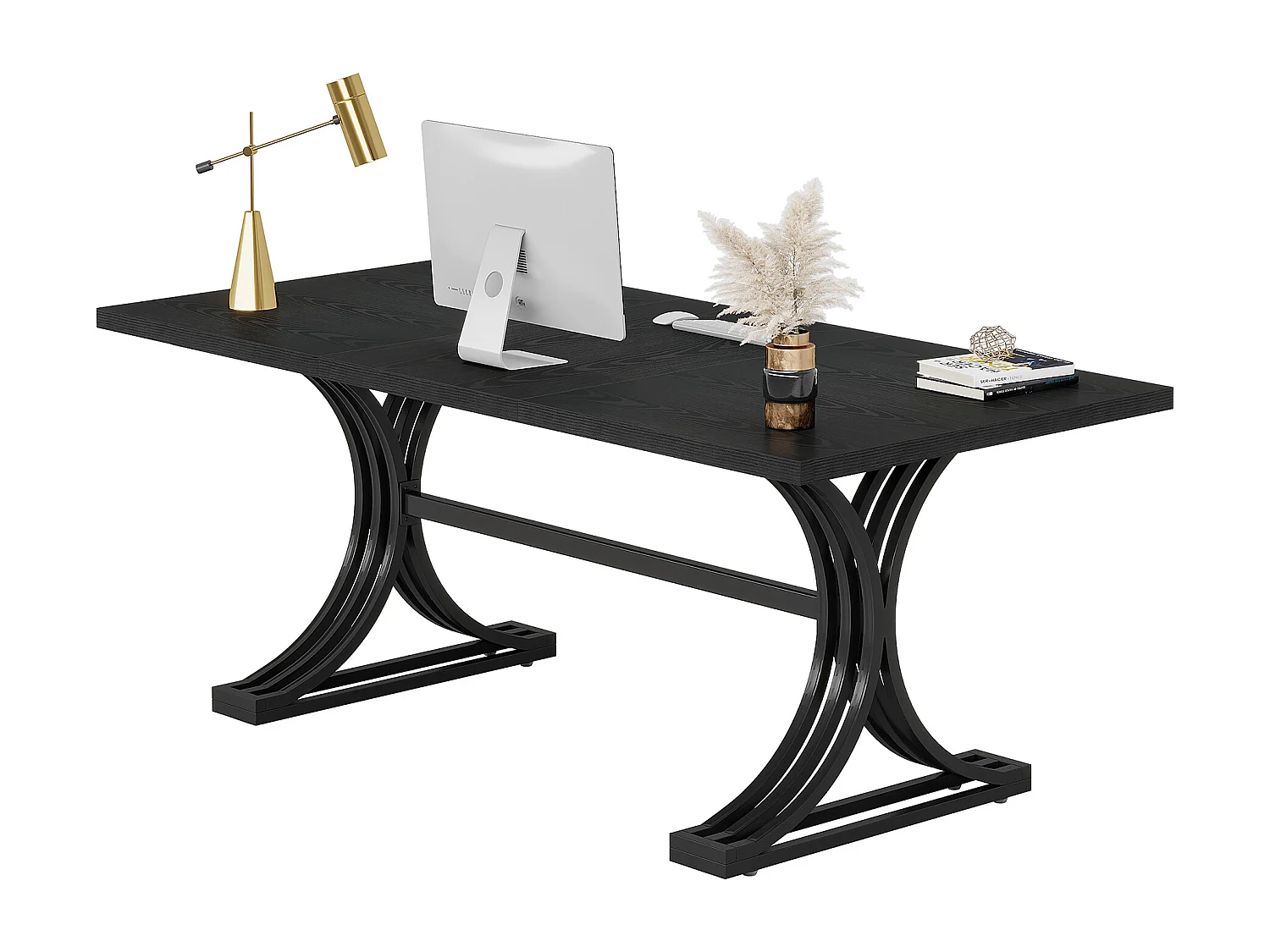 Bureau de 160 cm pour bureau à domicile, bureau de direction moderne, poste de travail informatique