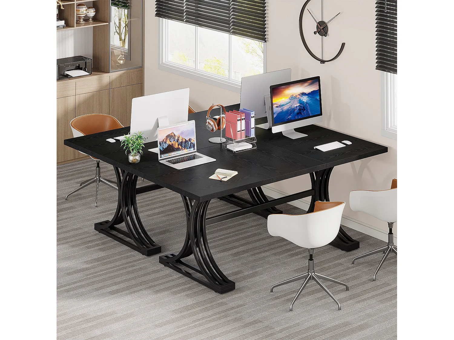 Bureau de 160 cm pour bureau à domicile, bureau de direction moderne, poste de travail informatique