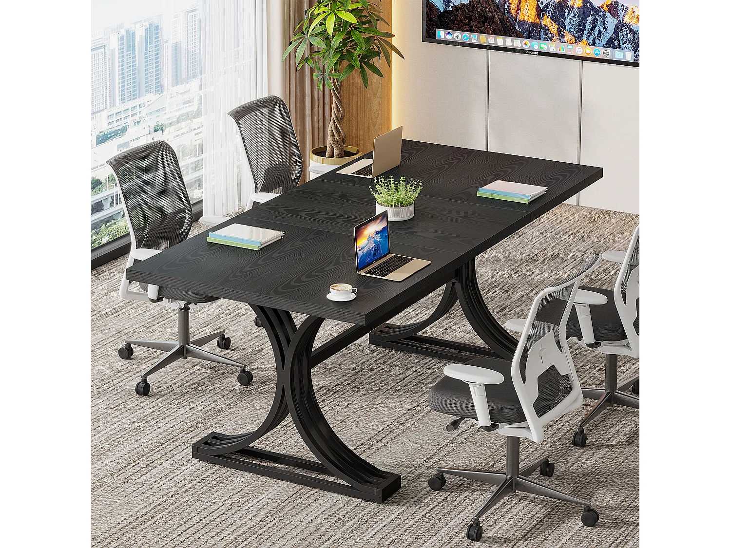 Bureau de 160 cm pour bureau à domicile, bureau de direction moderne, poste de travail informatique