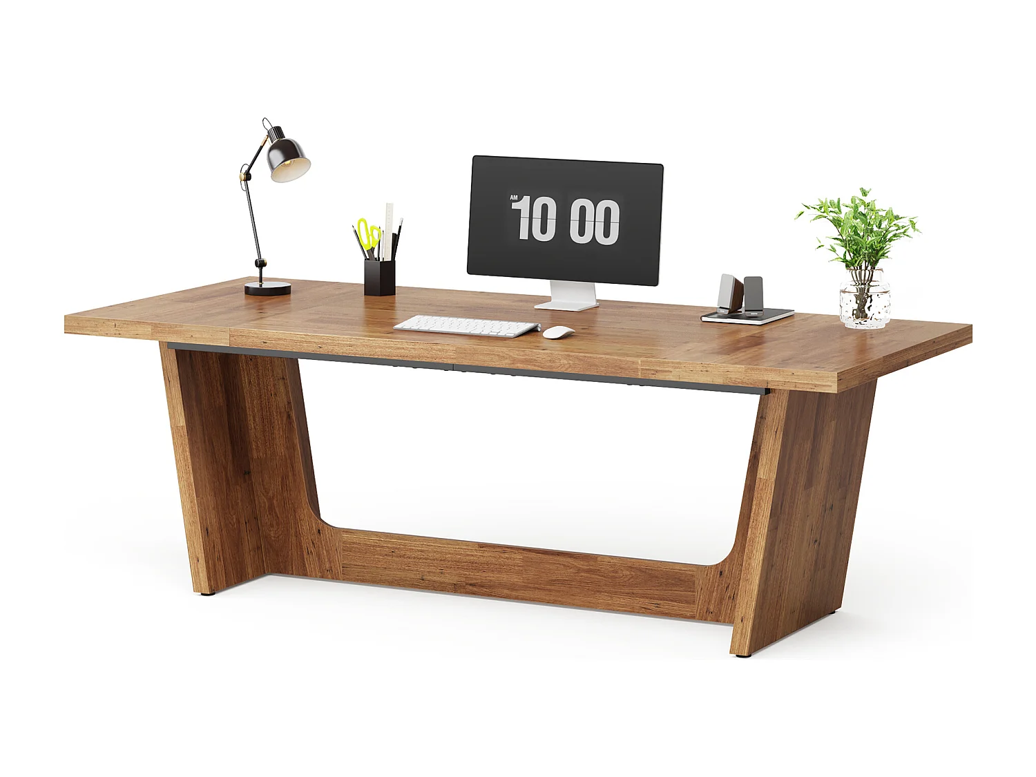 Bureau d'ordinateur 180 cm, table d'étude/écriture de style industriel simple, grand poste de travail, mobilier professionnel