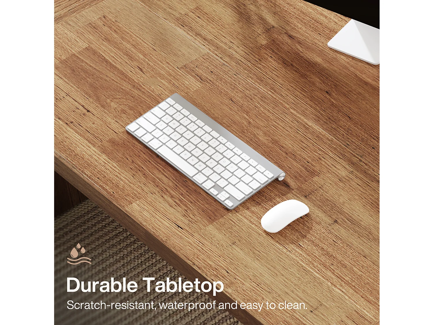 Bureau d'ordinateur 180 cm, table d'étude/écriture de style industriel simple, grand poste de travail, mobilier professionnel