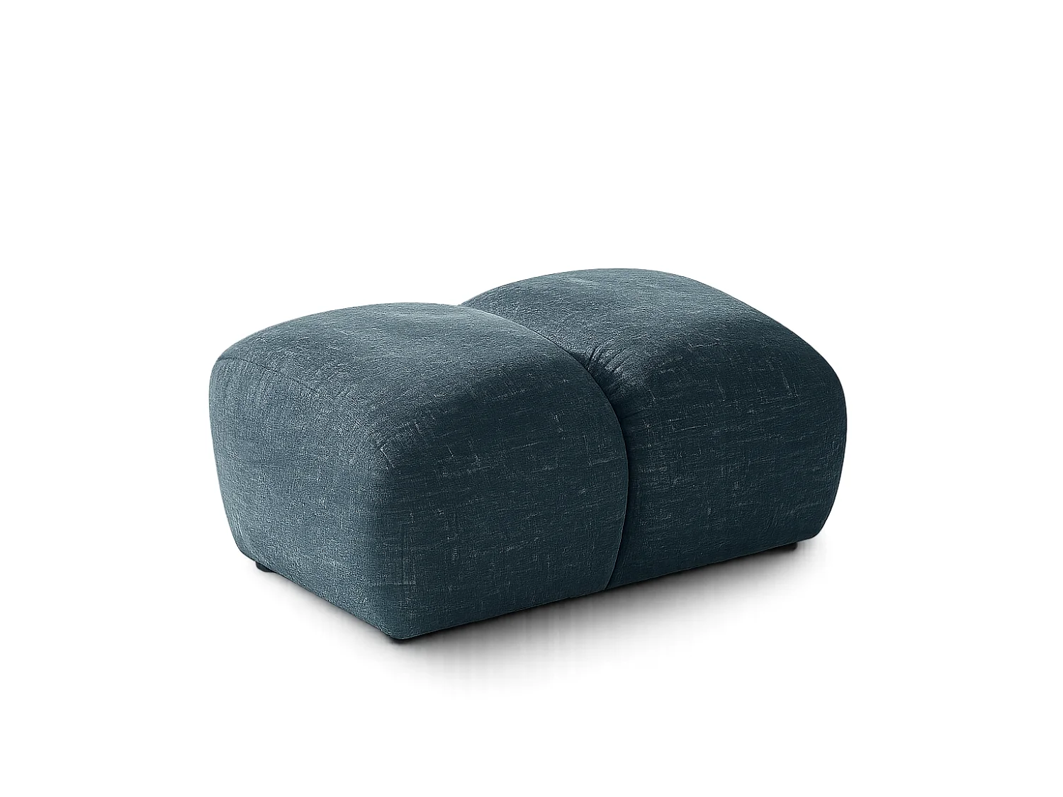 Lounge Hocker SAVIO – Stoff Puente 39 Petrolblau – 90x70 cm – Design Sitzpouf mit Premium HR-Komfort