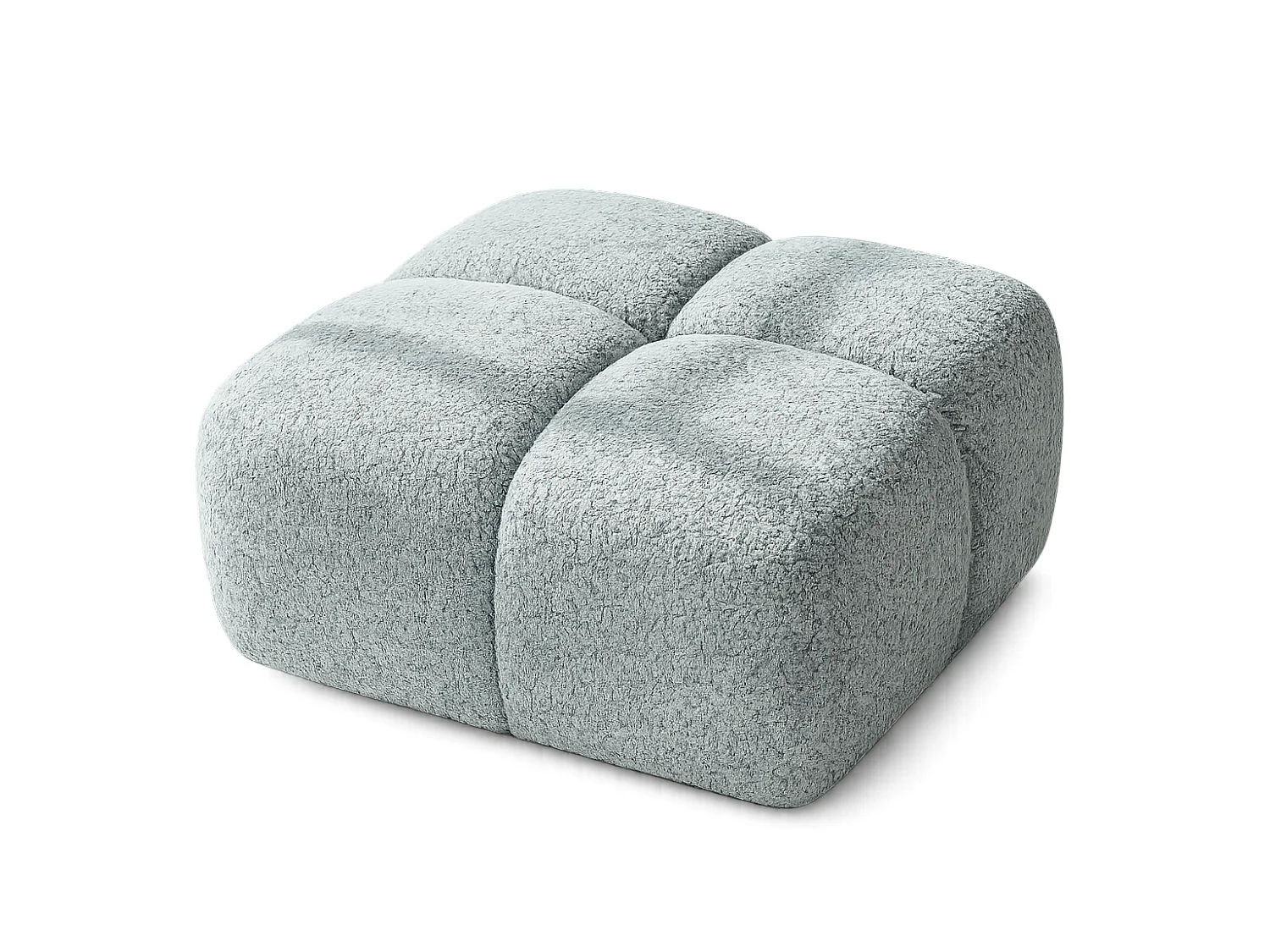 Designer Pouf / Polsterhocker ALVERO 88x88 cm – Puente Salbeigrün 33 – Premium Strukturstoff – HR-Schaum