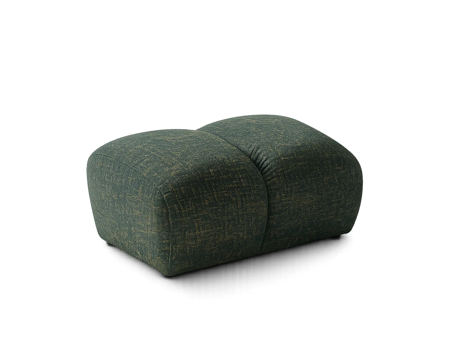 Lounge Hocker SAVIO – Stoff Puente 37 Dunkelgrün – 90x70 cm – Design Sitzpouf mit Premium HR-Komfort