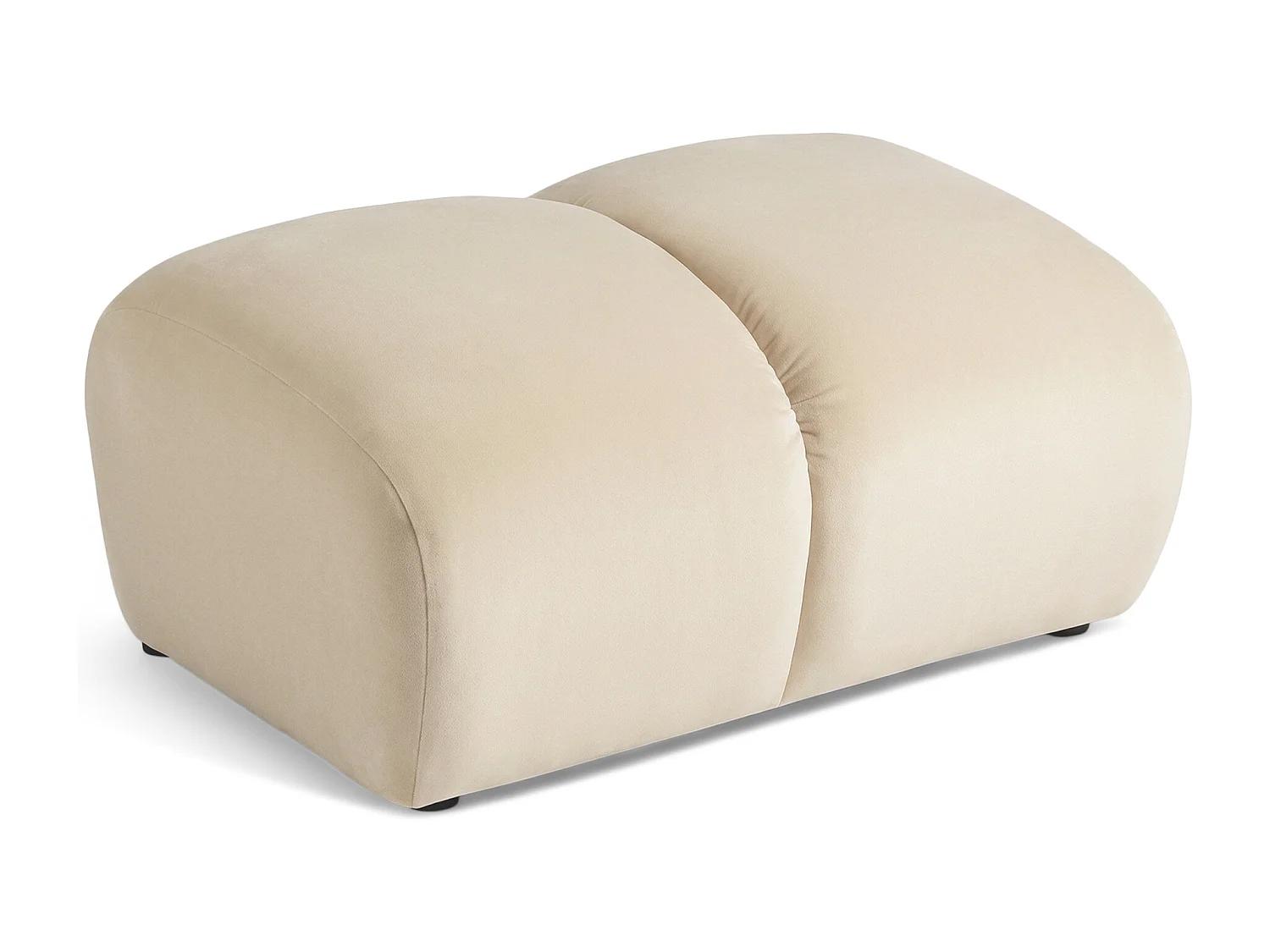 Lounge Hocker SAVIO – Stoff Puente 06 Hellgrau – 90x70 cm – Design Sitzpouf mit Premium HR-Komfort