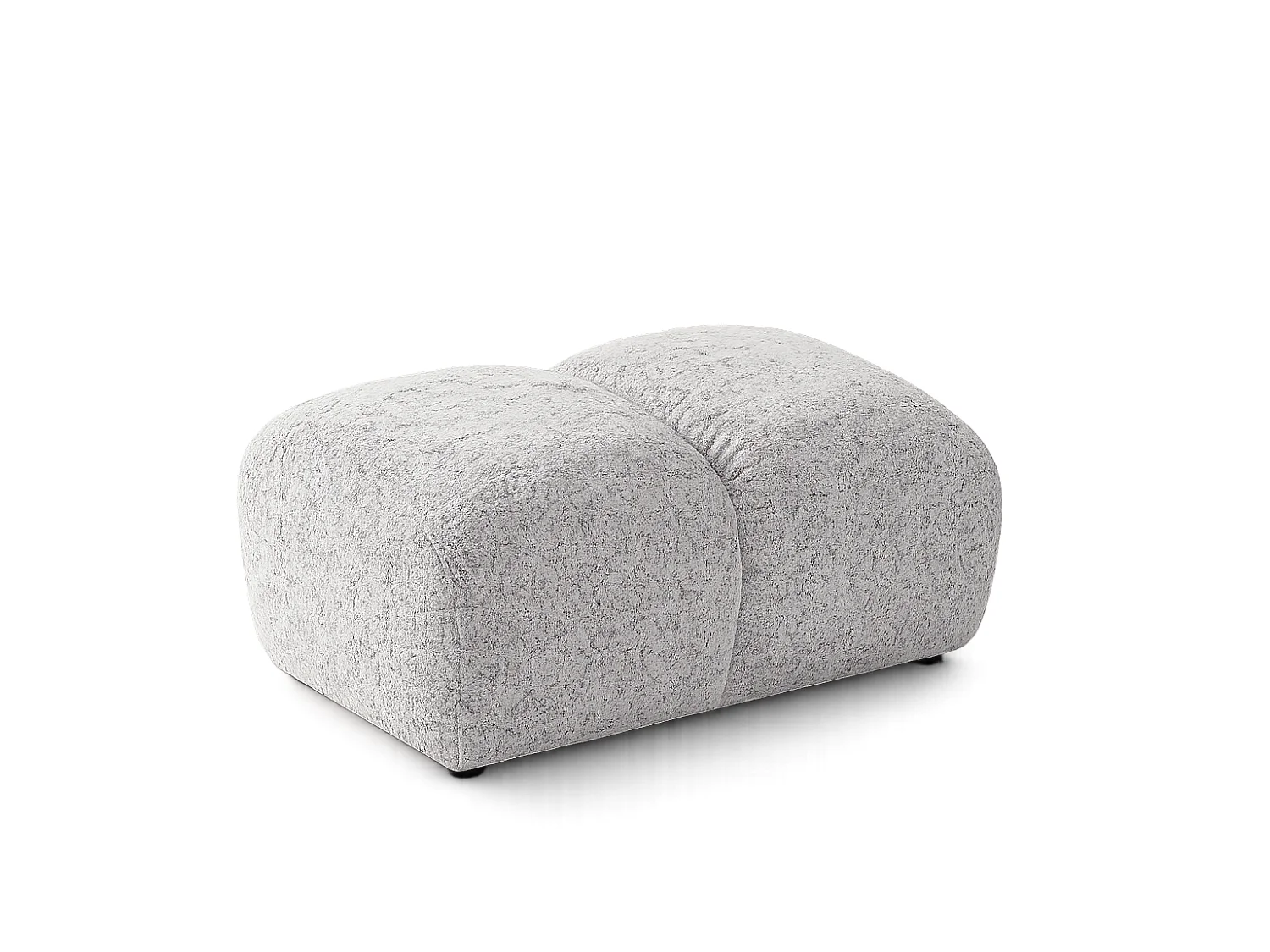 Lounge Hocker SAVIO – Stoff Puente 06 Hellgrau – 90x70 cm – Design Sitzpouf mit Premium HR-Komfort