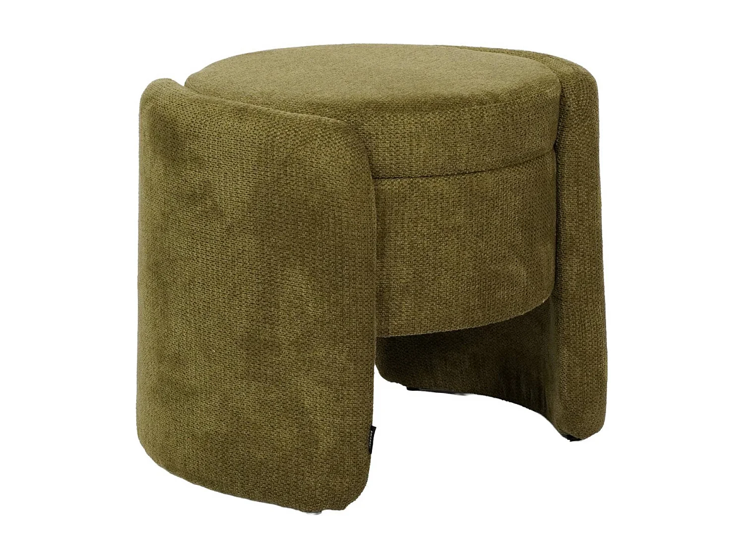 Tabouret coffre contemporain tissu kaki. L 53 x P 43 x H 45cm - Kalo