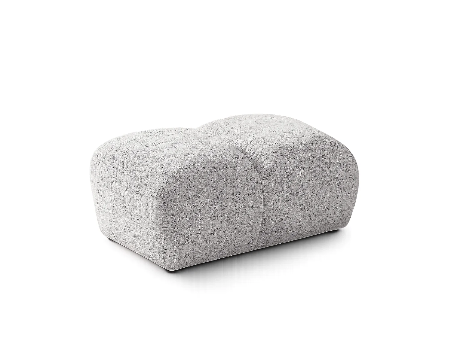 Lounge Hocker SAVIO – Stoff Puente 09 Beigegrau – 90x70 cm – Design Sitzpouf mit Premium HR-Komfort