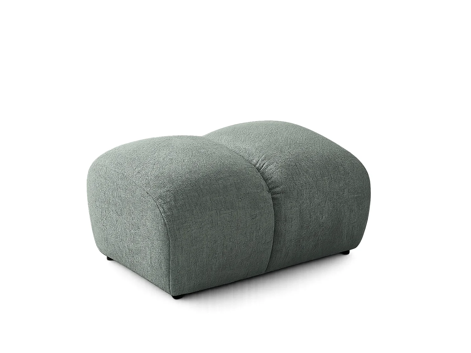 Lounge Hocker SAVIO – Stoff Puente 33 Salbeigrün – 90x70 cm – Design Sitzpouf mit Premium HR-Komfort