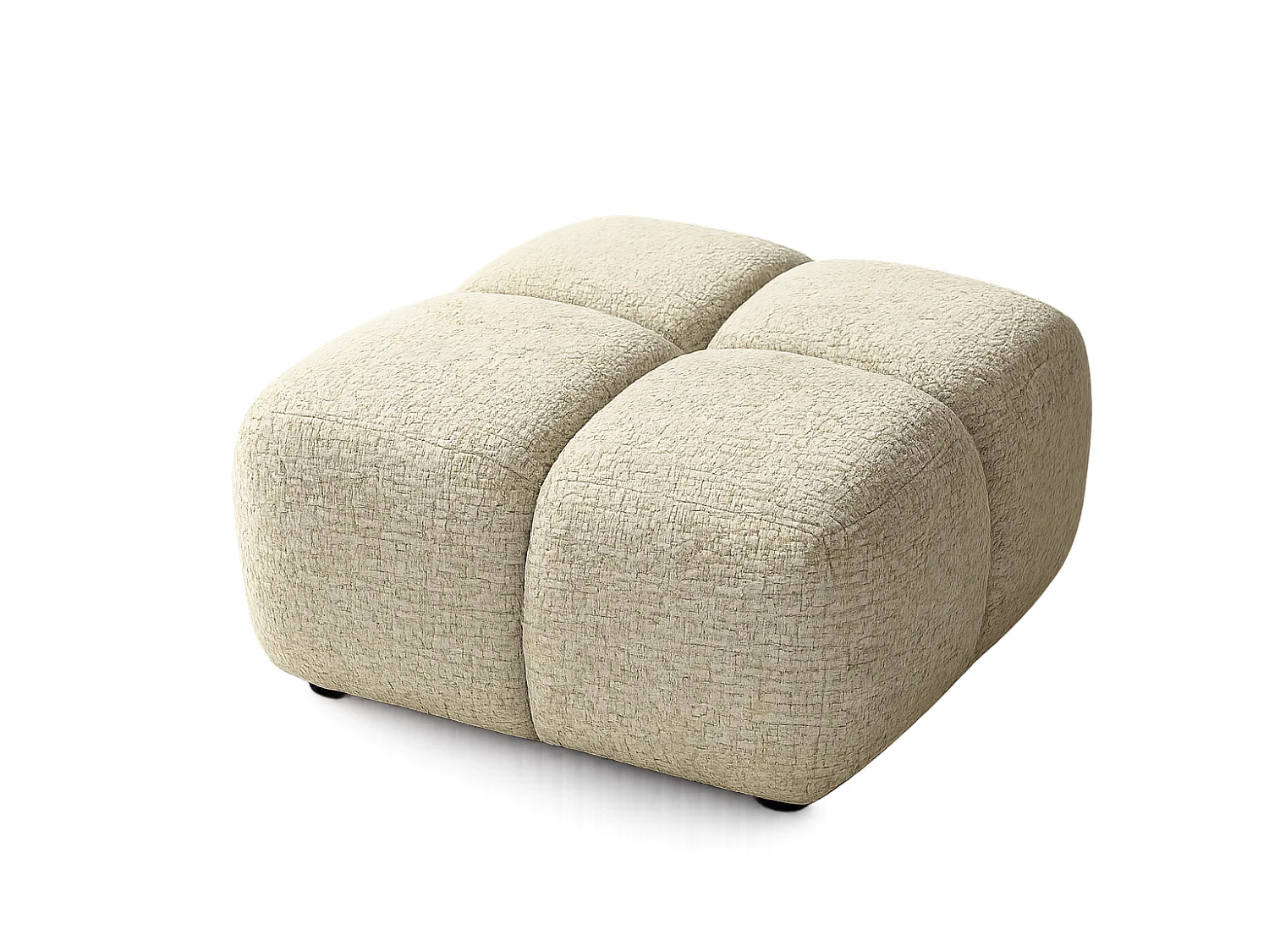 Designer Pouf / Polsterhocker ALVERO 88x88 cm – Puente Senfgelb 41 – Premium Strukturstoff – HR-Schaum