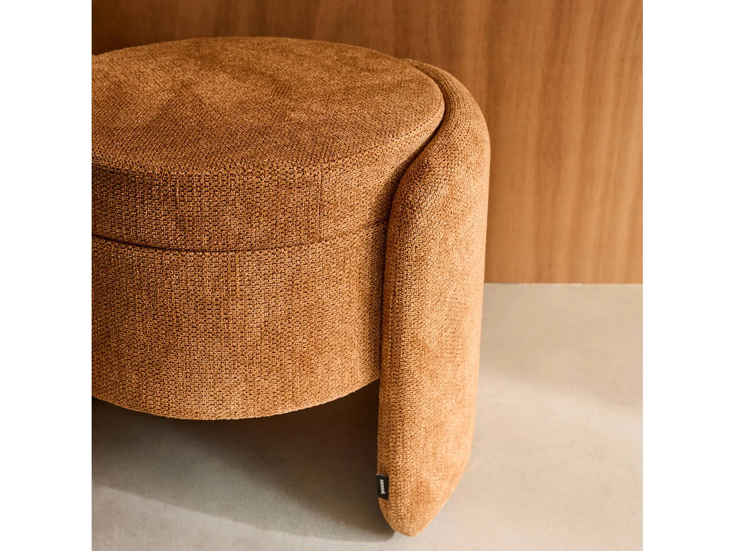 Tabouret coffre contemporain tissu rouille. L 53 x P 43 x H 45cm - Kalo