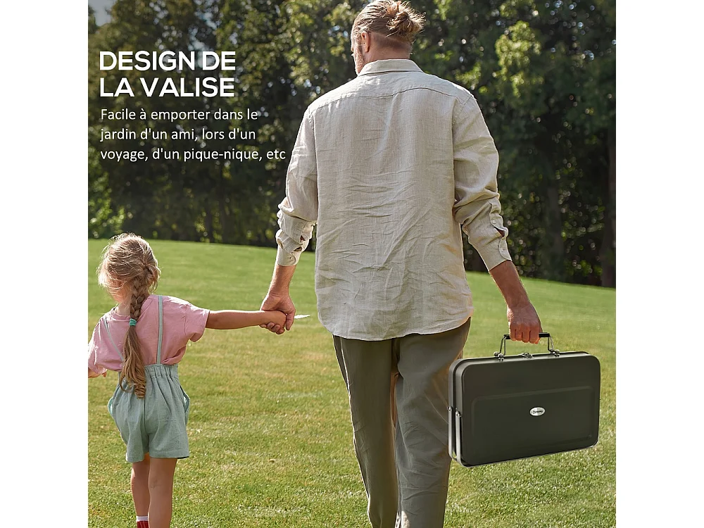 Barbecue portable de style adapté en métal