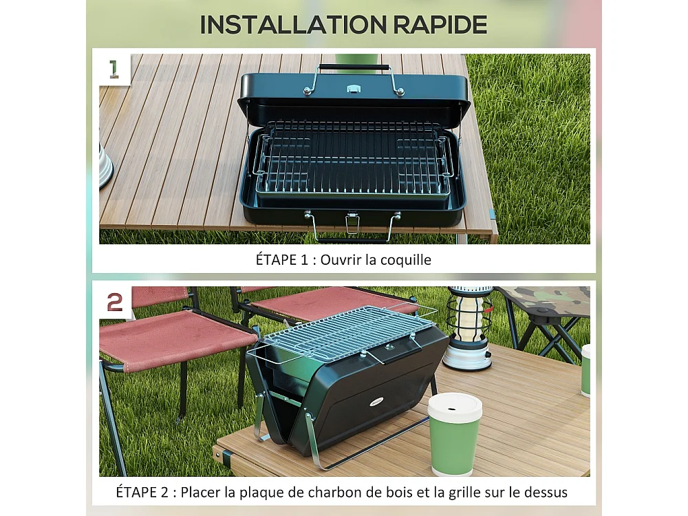 Barbecue portable de style adapté en métal