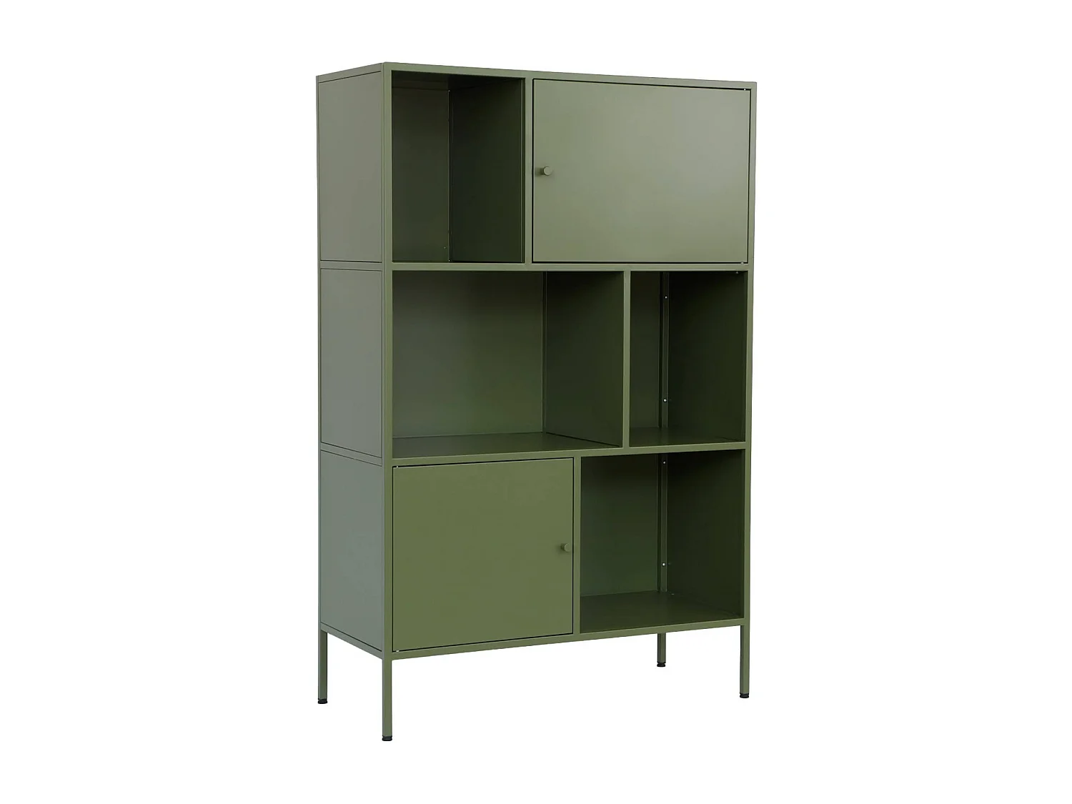 Buffet. meuble de rangement industriel métal vert 6 compartiments. L 80 x P 35 x H 125cm - Oklahoma