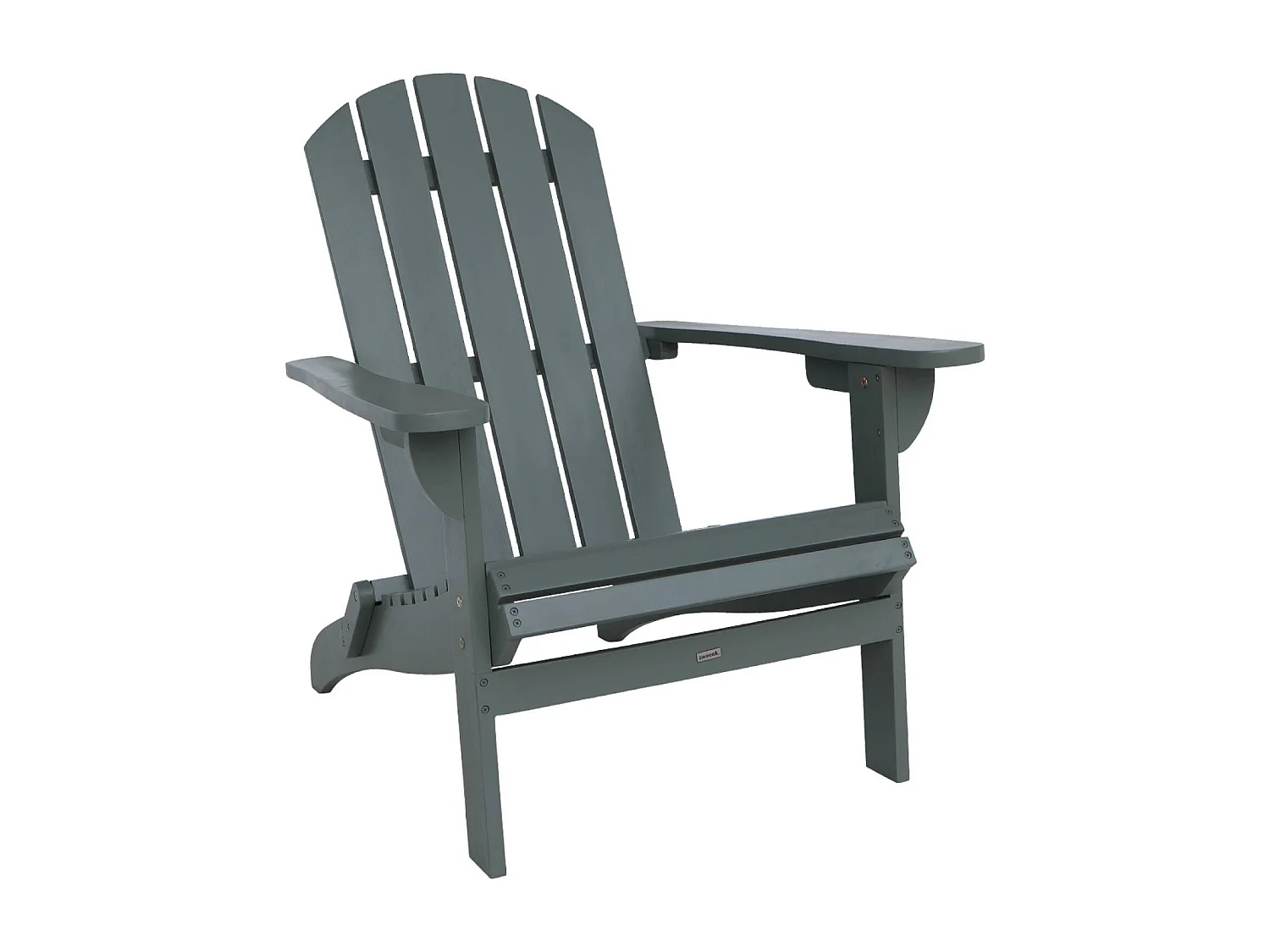 Sillón de madera de acacia con reposabrazos verde kaki