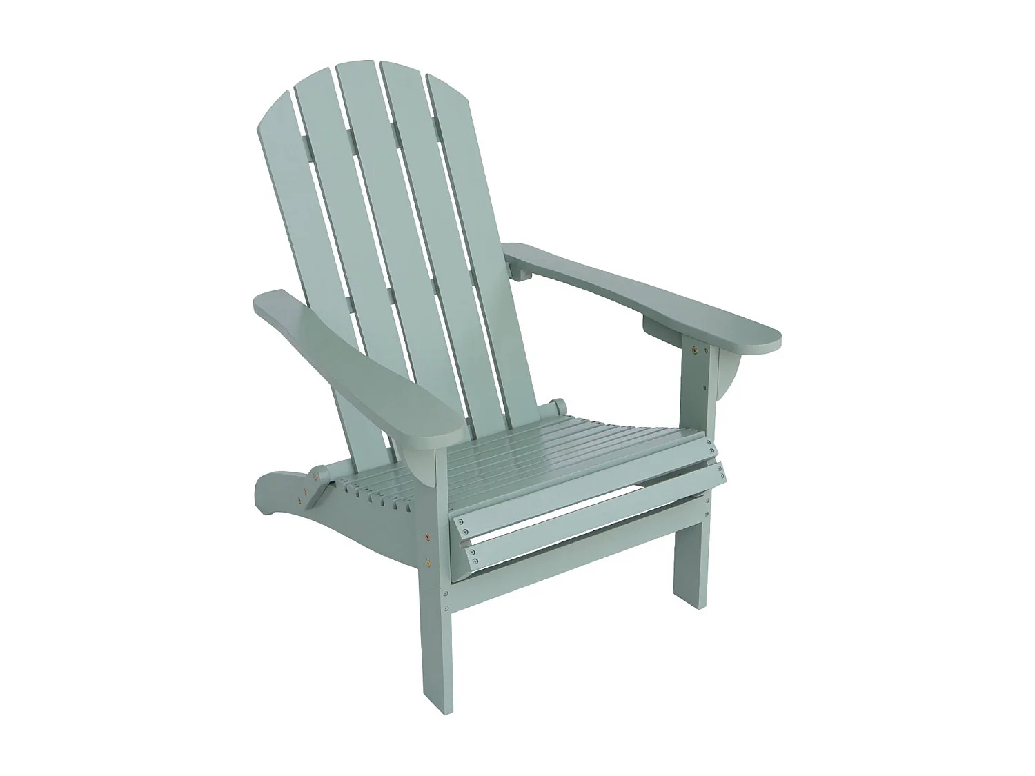 Fauteuil adirondack vert de gris en bois d'acacia avec accoudoirs KERINA. plusieurs coloris. 90 x 71 x 91.5 cm